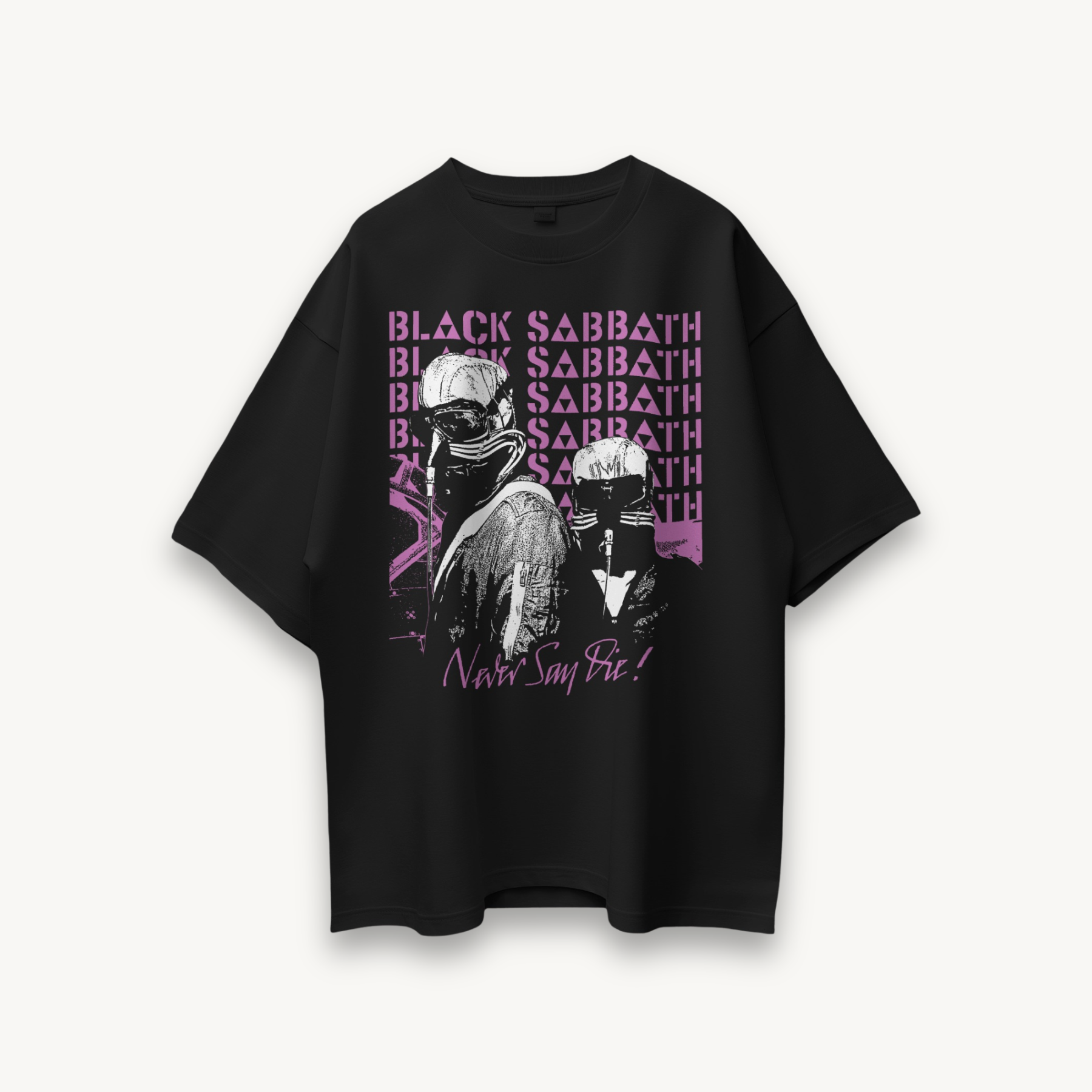 Black Sabbath Never Say Die Black Oversized Tee