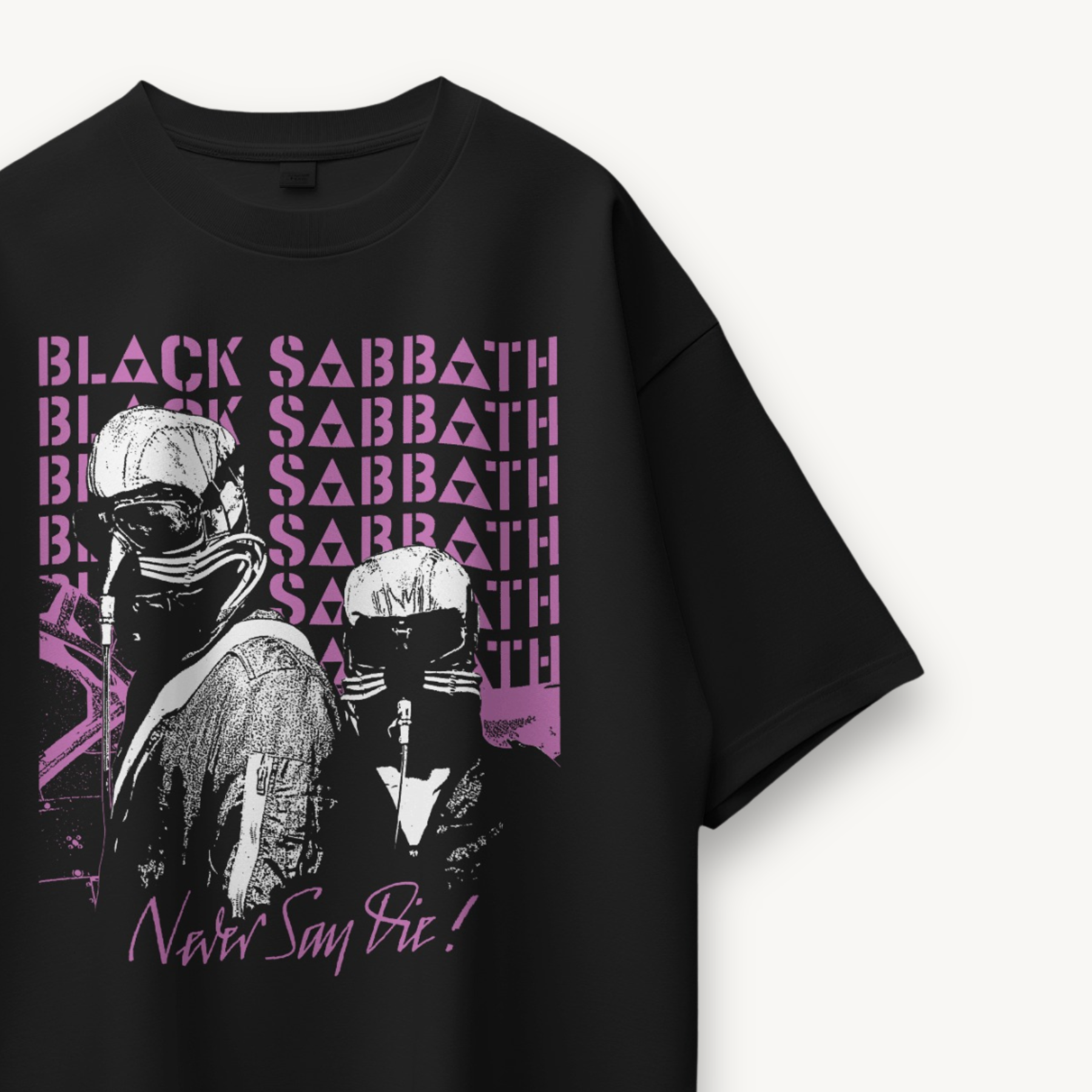 Black Sabbath Never Say Die Black Oversized Tee