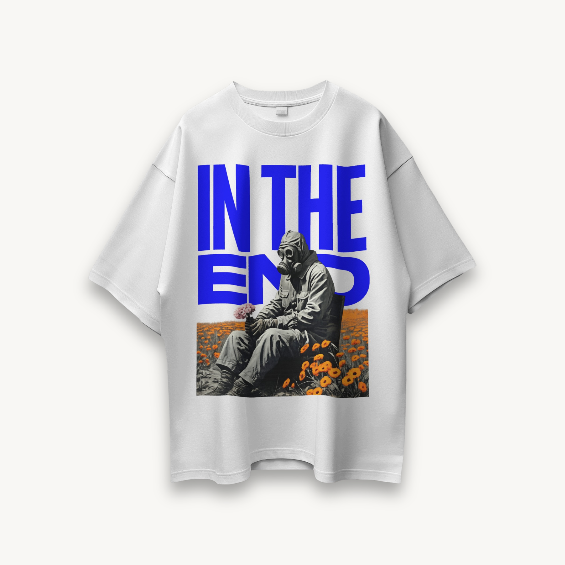 TNC In The End Mask White Oversized Tee