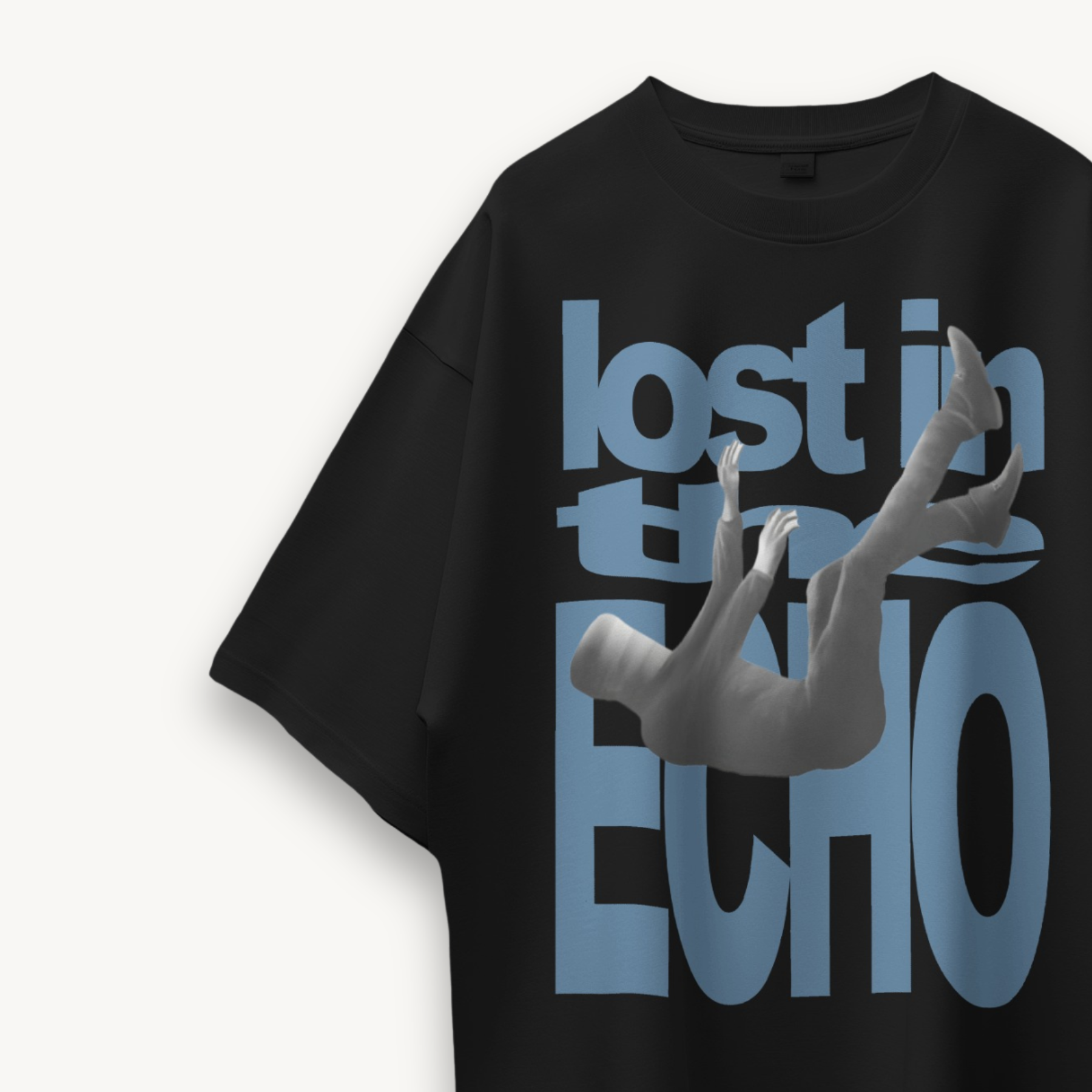 TNC Lost In The Echo Black Oversized Tee