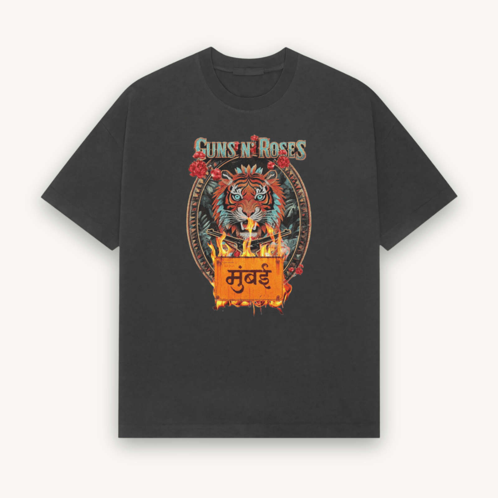 Guns N' Roses Mumbai '25 Black Relaxed Tee