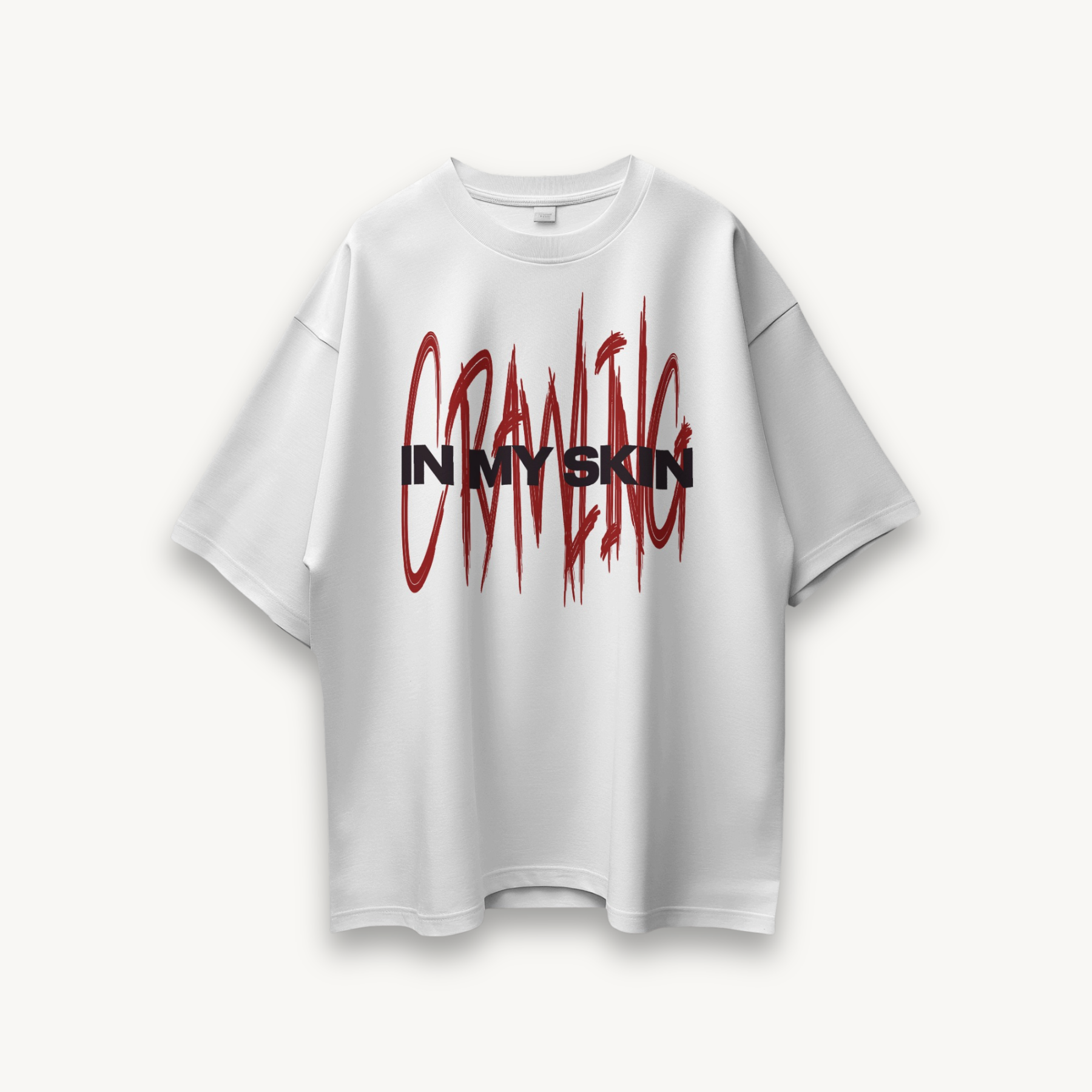 TNC Crawling In My Skin White Oversized Tee