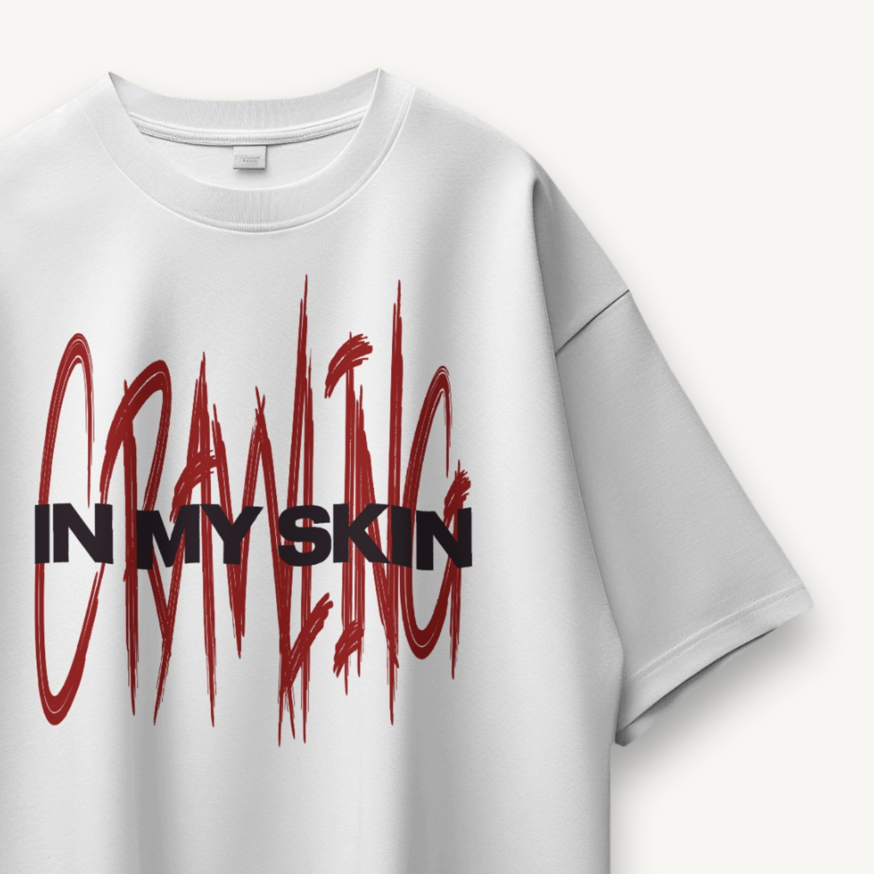 TNC Crawling In My Skin White Oversized Tee