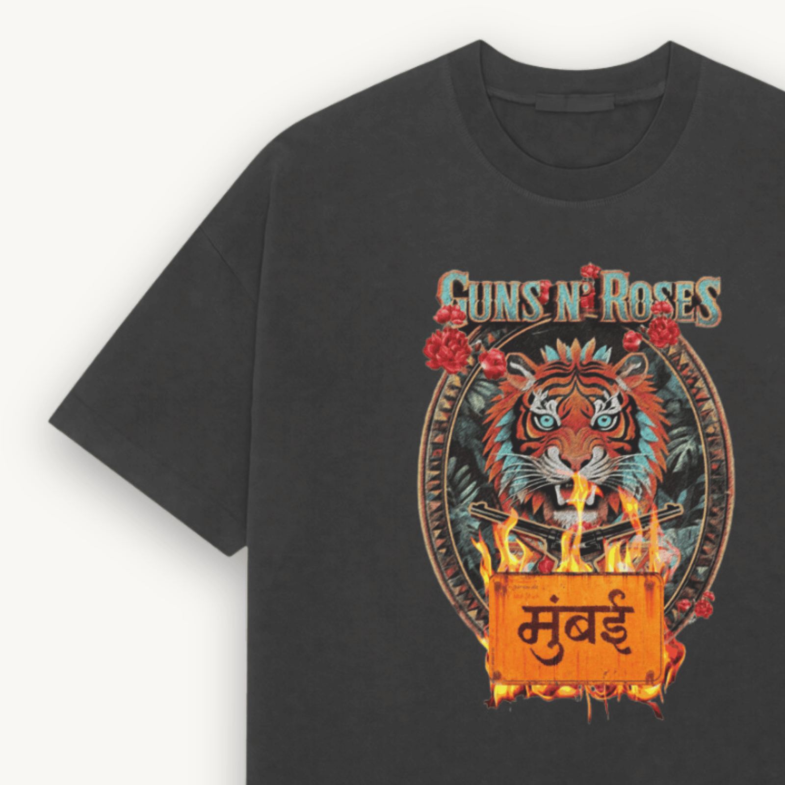 Guns N' Roses Mumbai '25 Black Relaxed Tee