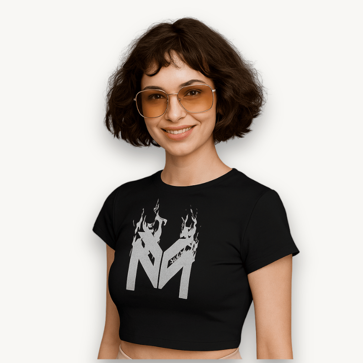 Lil Wayne Young Money Logo  Black Crop Top