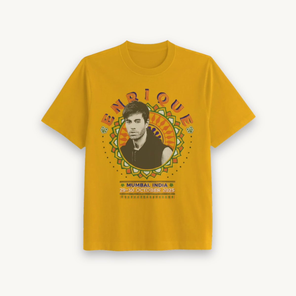 Enrique Iglesias Mumbai 2025 Tour Limited Edition Mustard Regular Tee