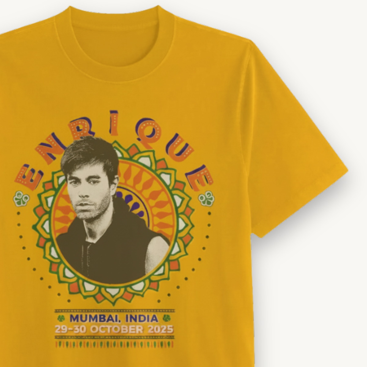 Enrique Iglesias Mumbai 2025 Tour Limited Edition Mustard Regular Tee