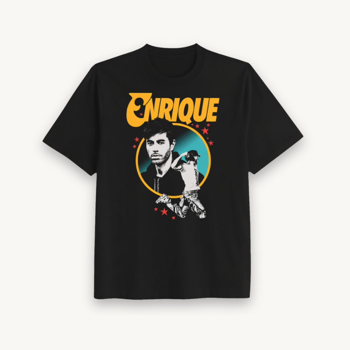 Enrique Iglesias Retro Tour Graphic Black Regular Tee