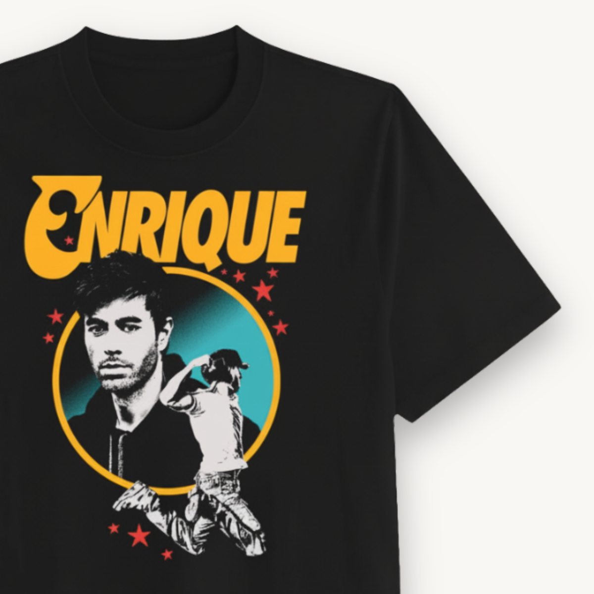Enrique Iglesias Retro Tour Graphic Black Regular Tee