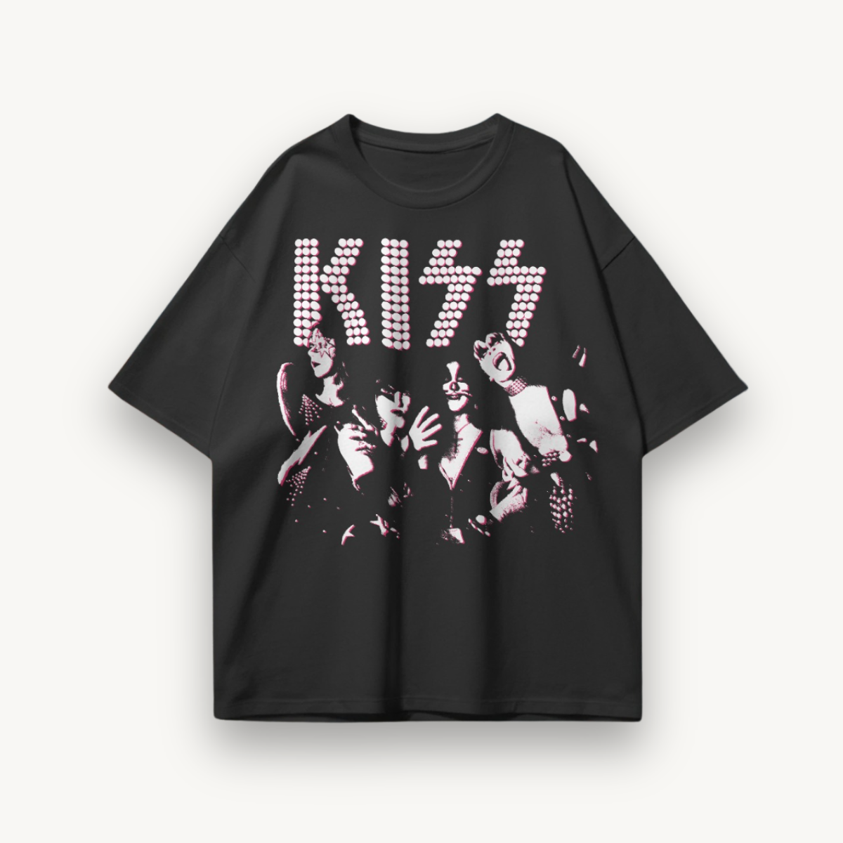 KISS Alive Rebuild Black Oversized Tee