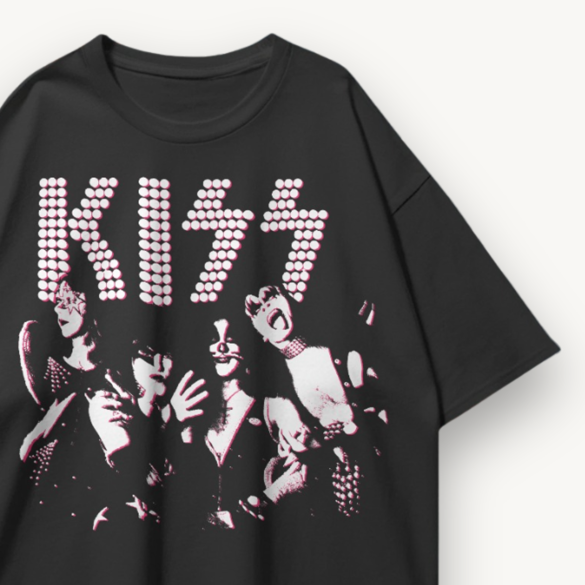 KISS Alive Rebuild Black Oversized Tee