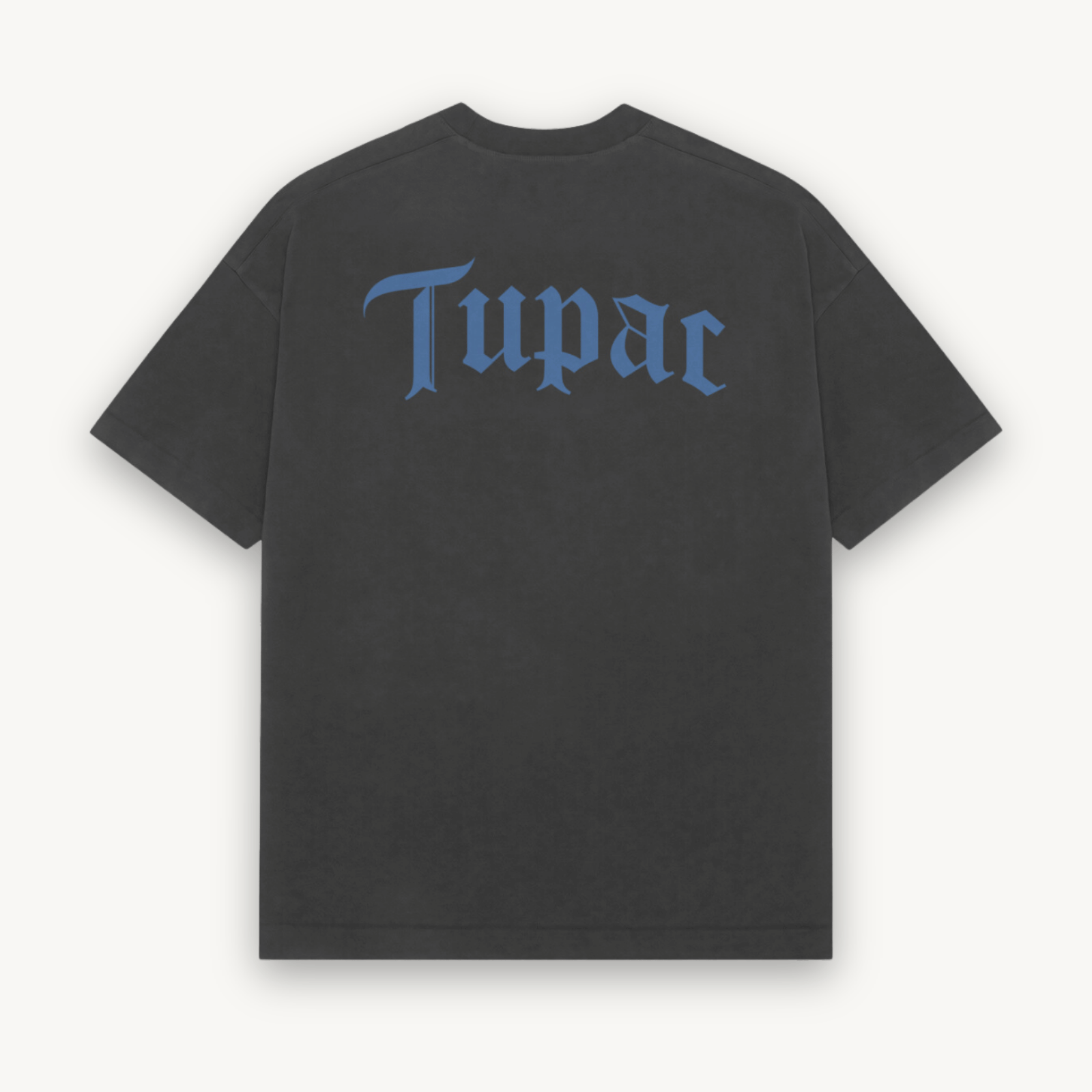 2Pac Text Logo Black Relaxed Tee