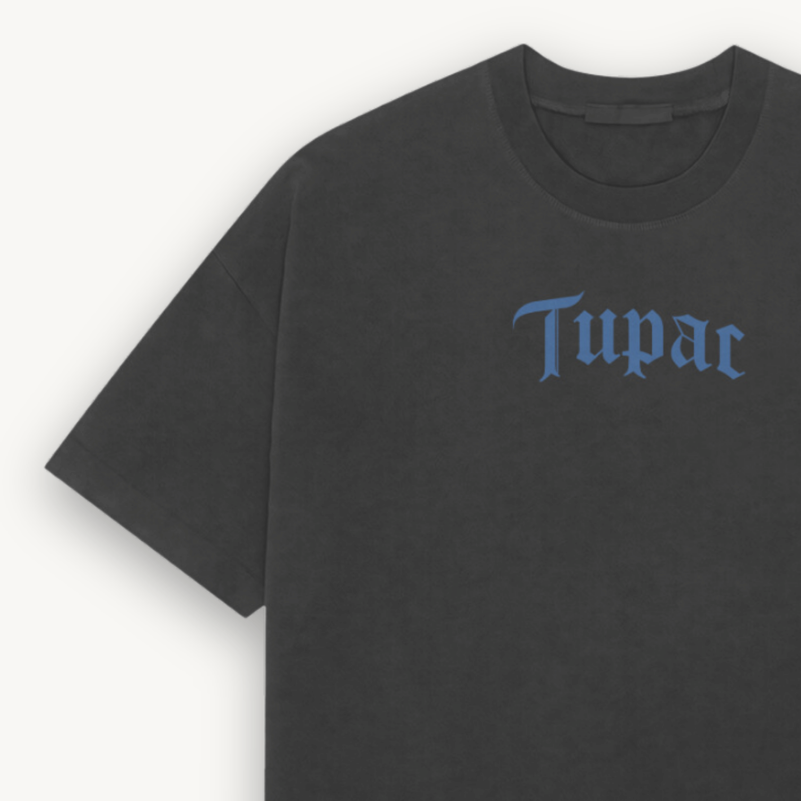 2Pac Text Logo Black Relaxed Tee