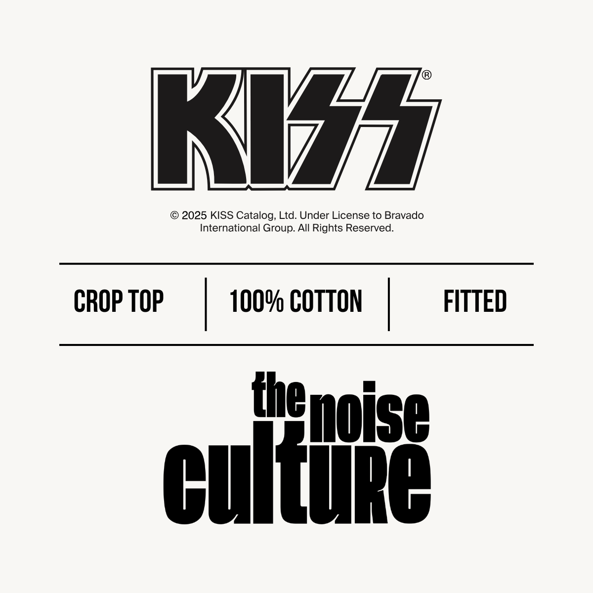 KISS Heart Logo Black Crop Top