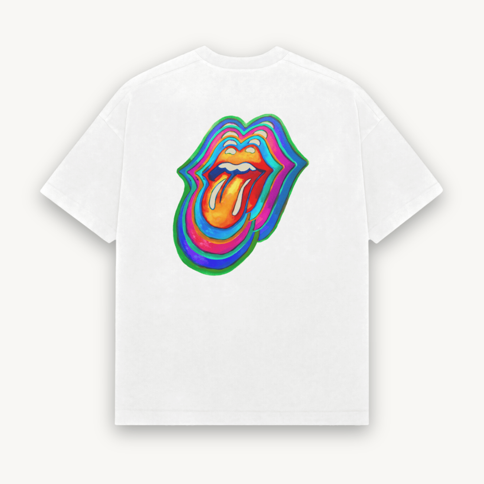 The Rolling Stones Dye Lick White Relaxed Tee