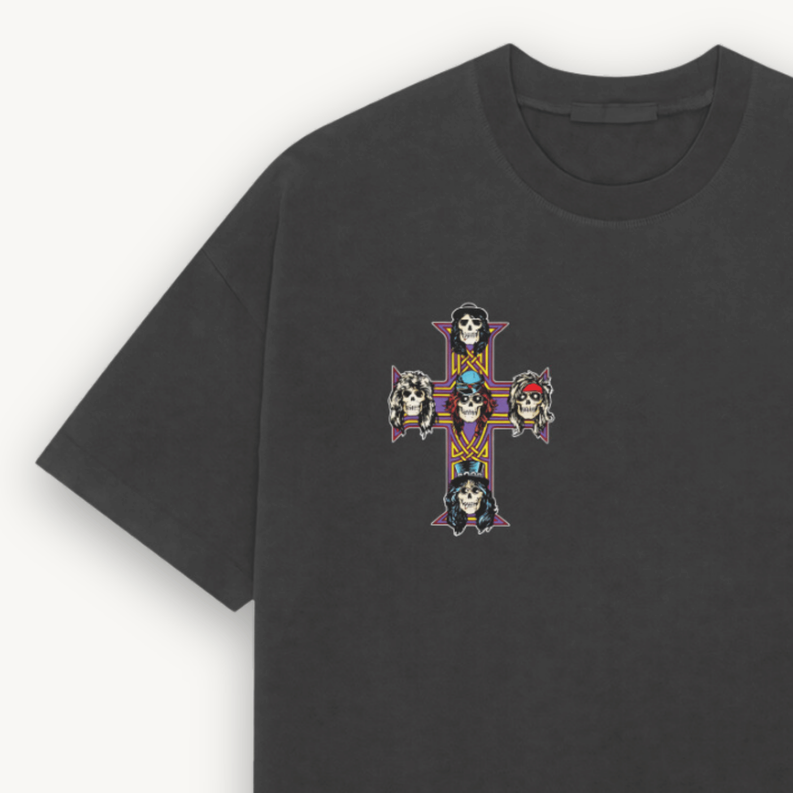 Guns N' Roses Cross Logo Black Relaxed Tee