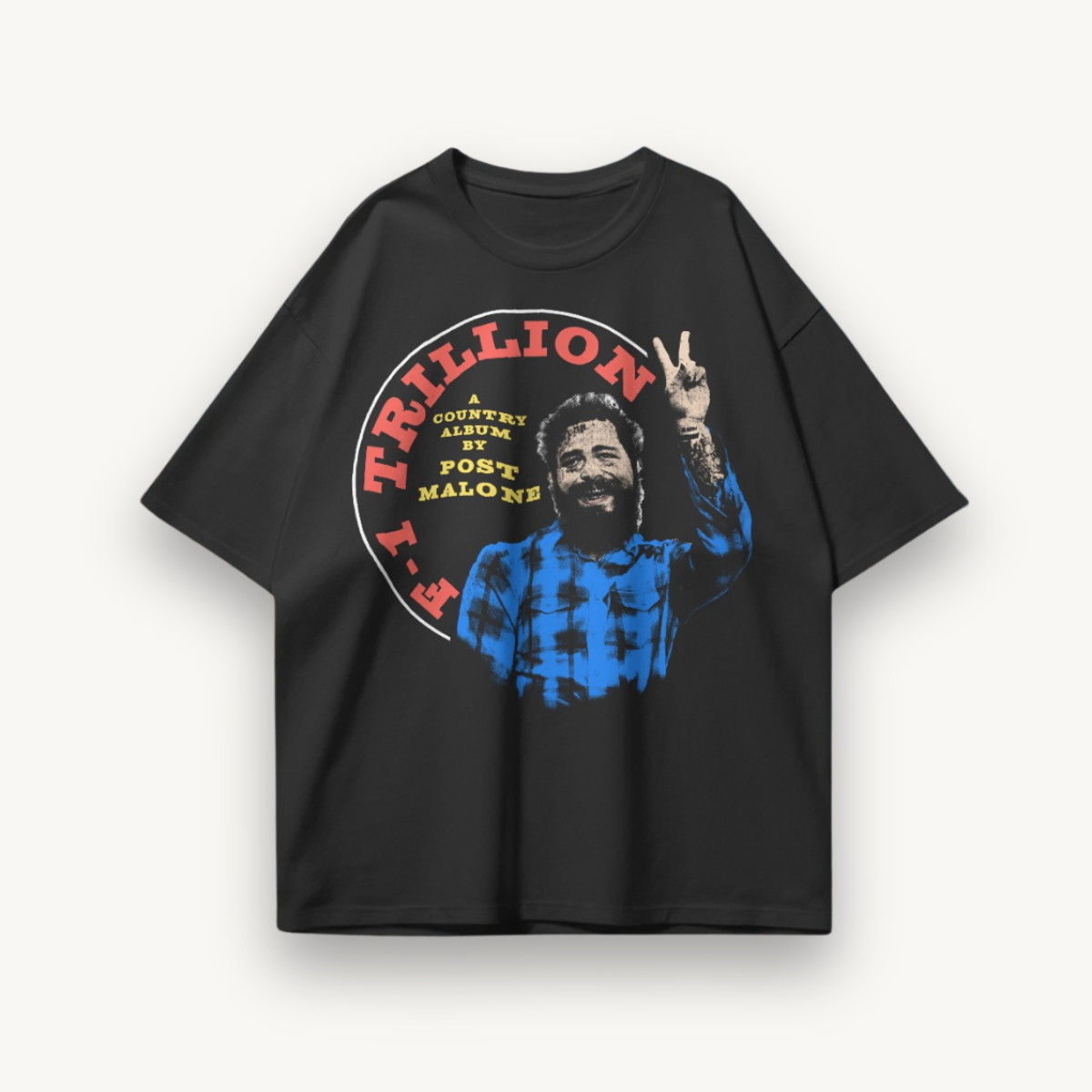 Post Malone F-1 Trillion Peace Black Oversized Tee
