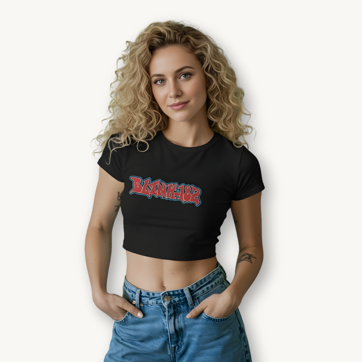 Blink-182 Dude Ranch Sessions Black Crop Top