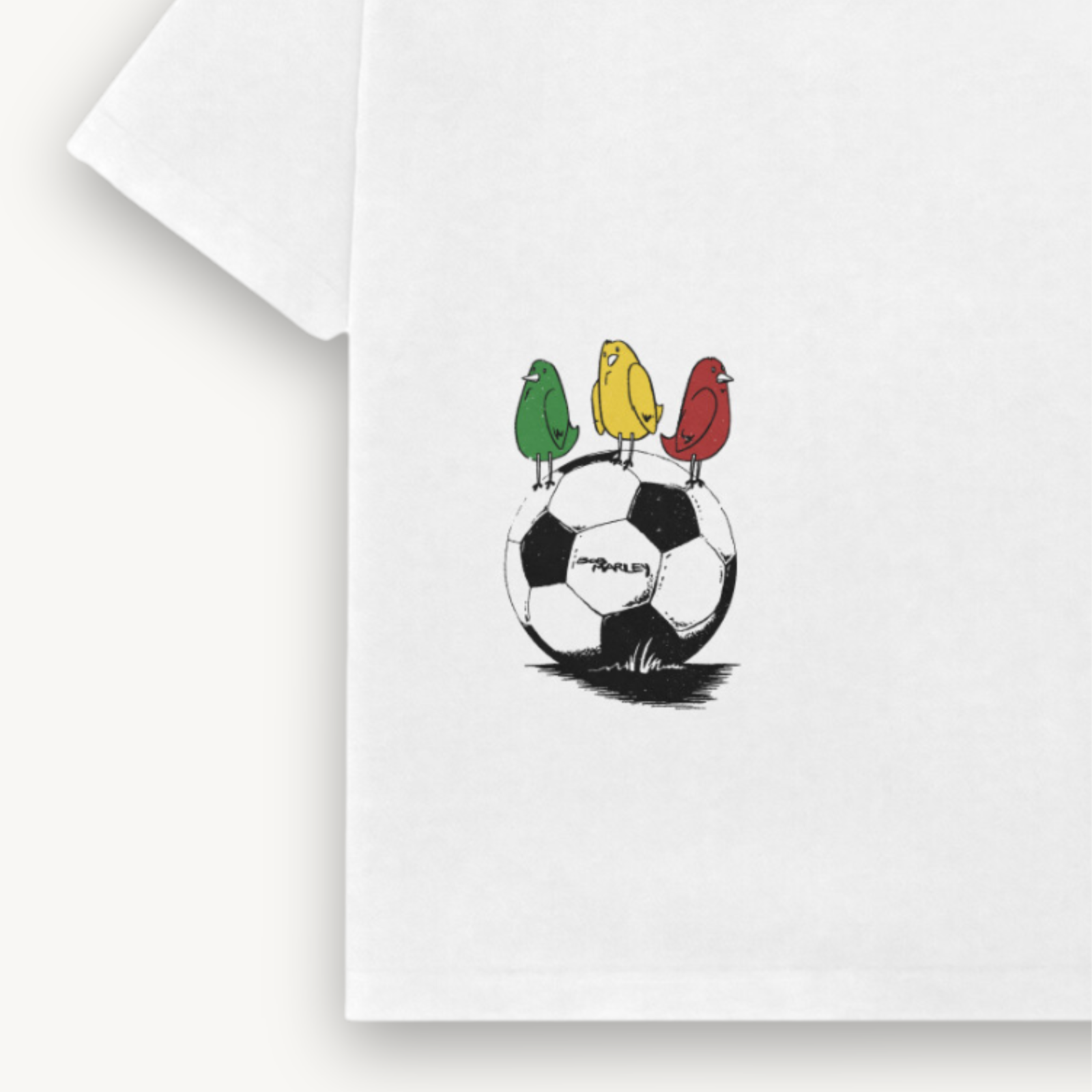 Bob Marley Soccer Birds White Relaxed Tee