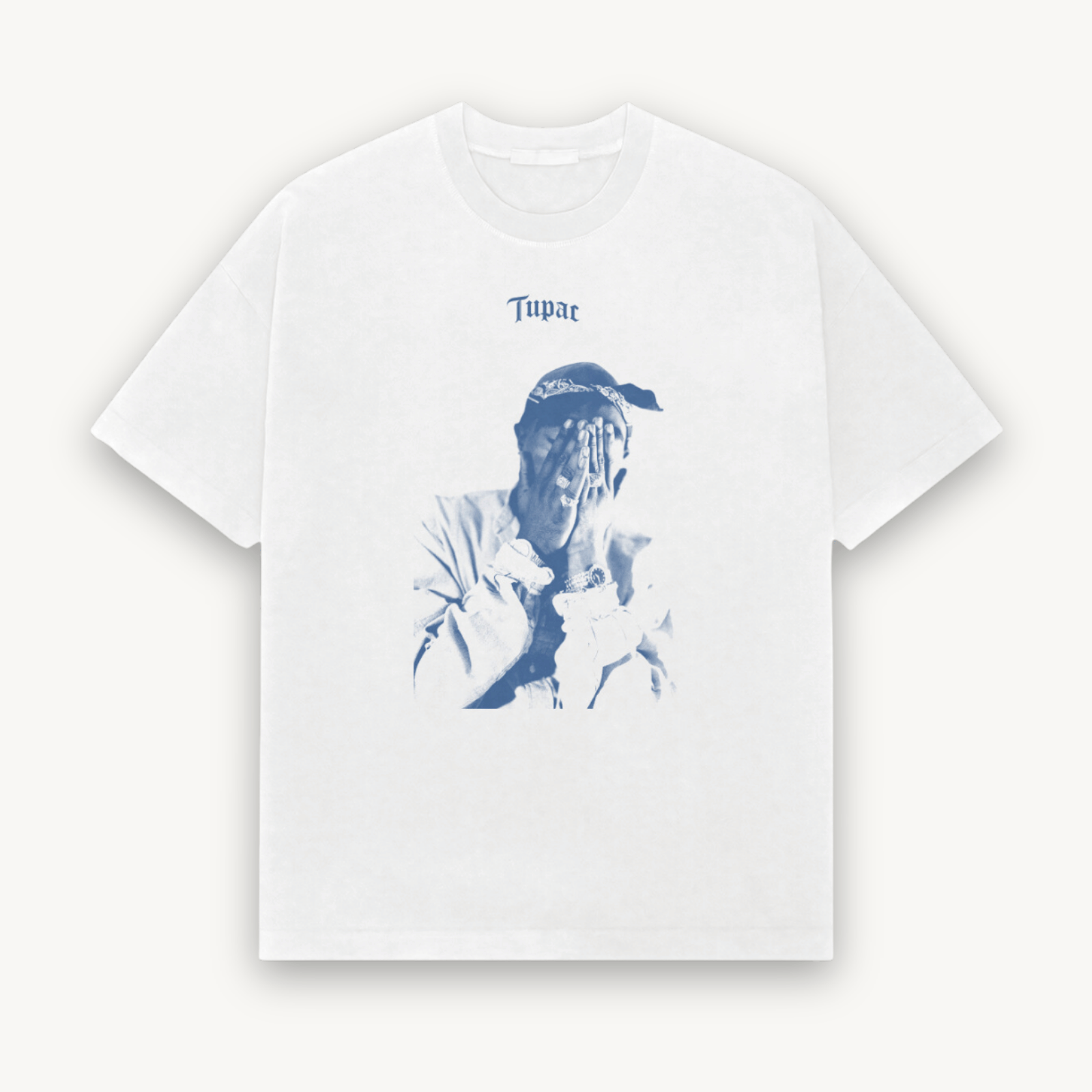 Official 2Pac Me Against White Relaxed Tee