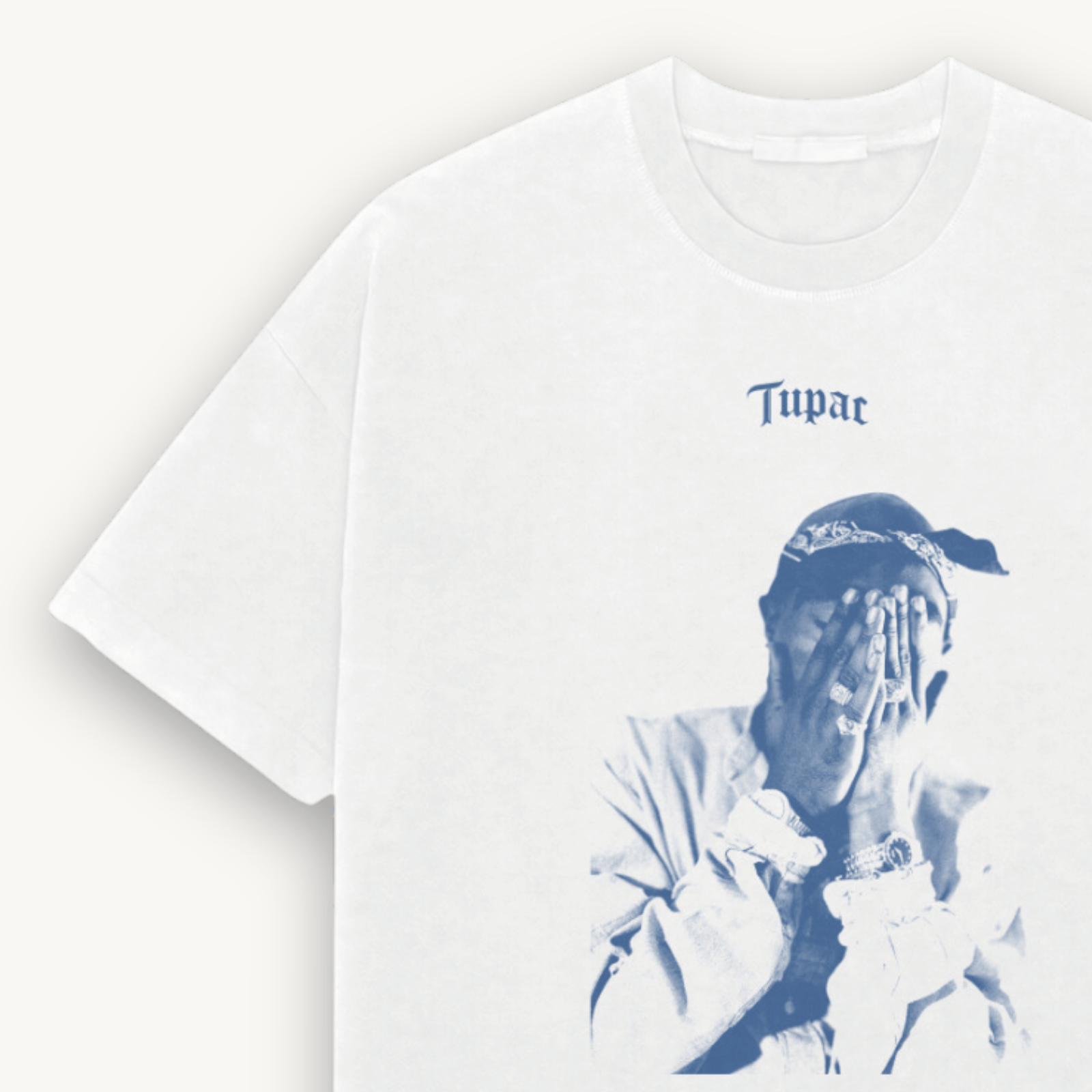 Official 2Pac Me Against White Relaxed Tee