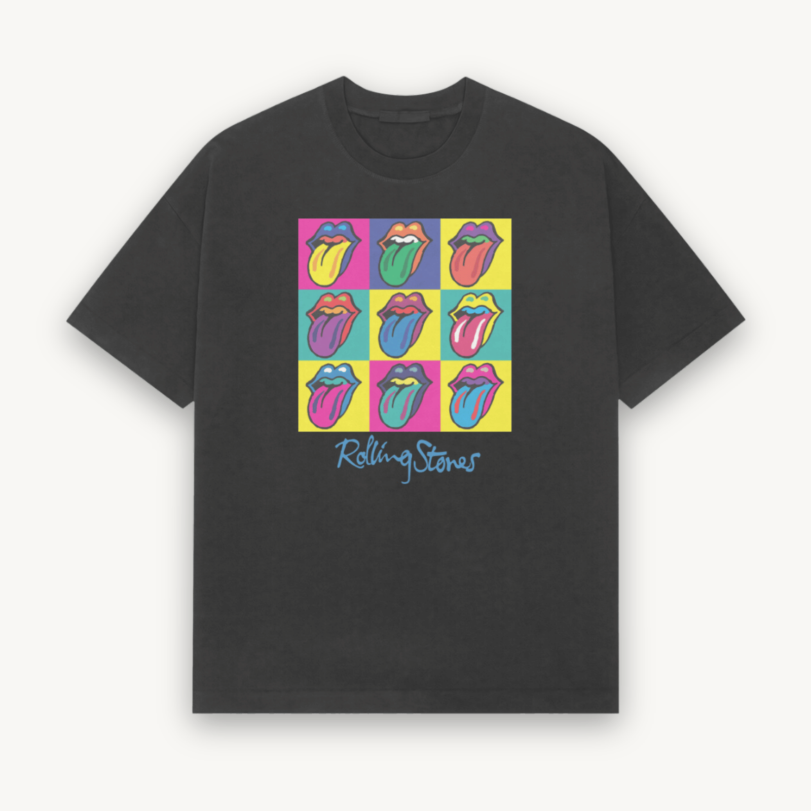 The Rolling Stones Pop Tongue Black Relaxed Tee