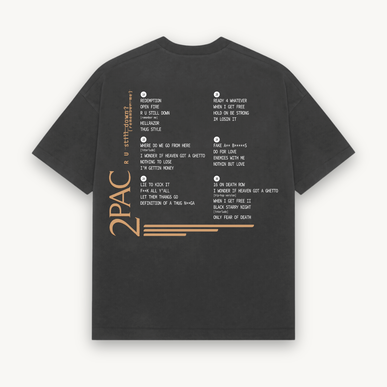 2Pac Still Down Black Relaxed Tee