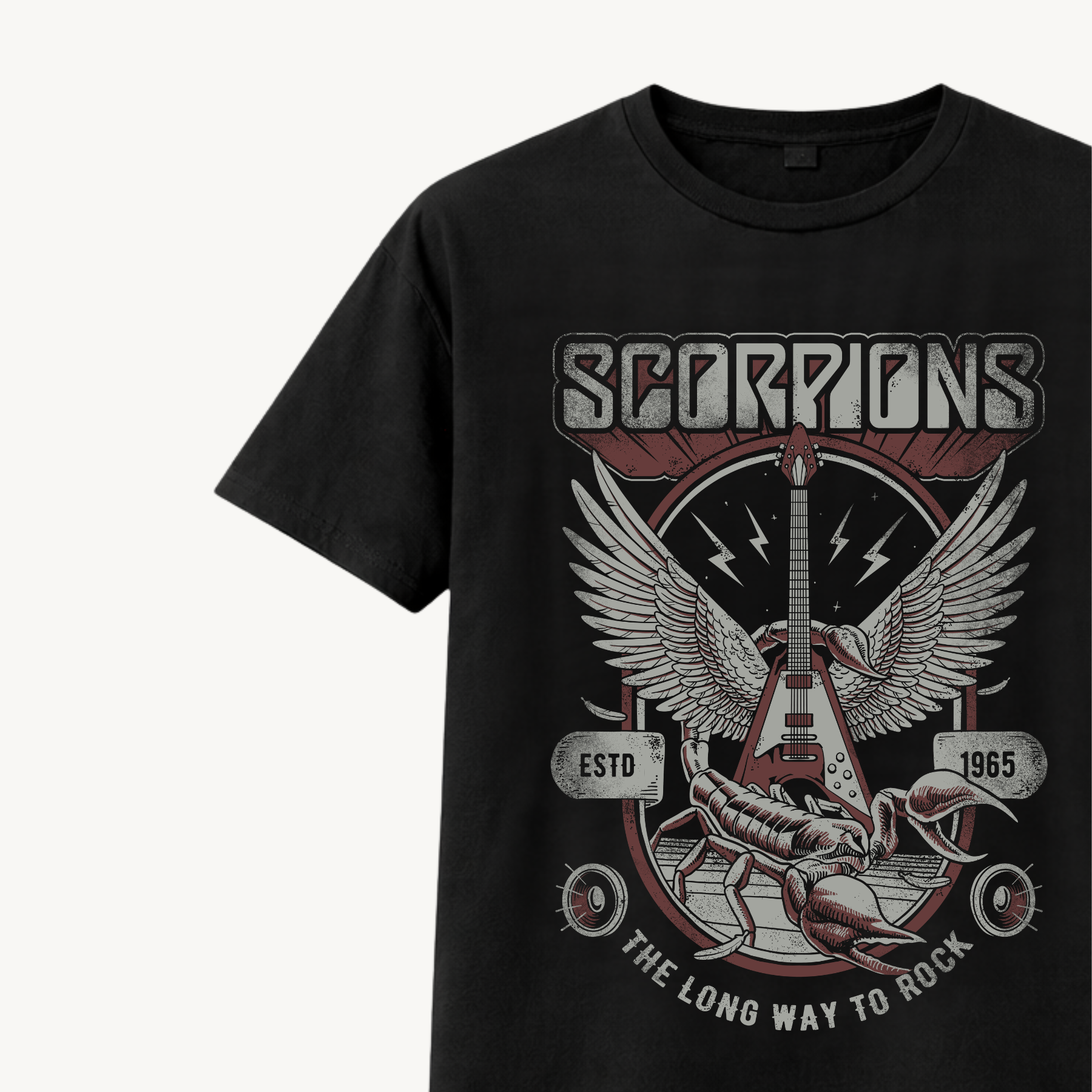 Scorpions Long Way to Rock Black Regular Tee