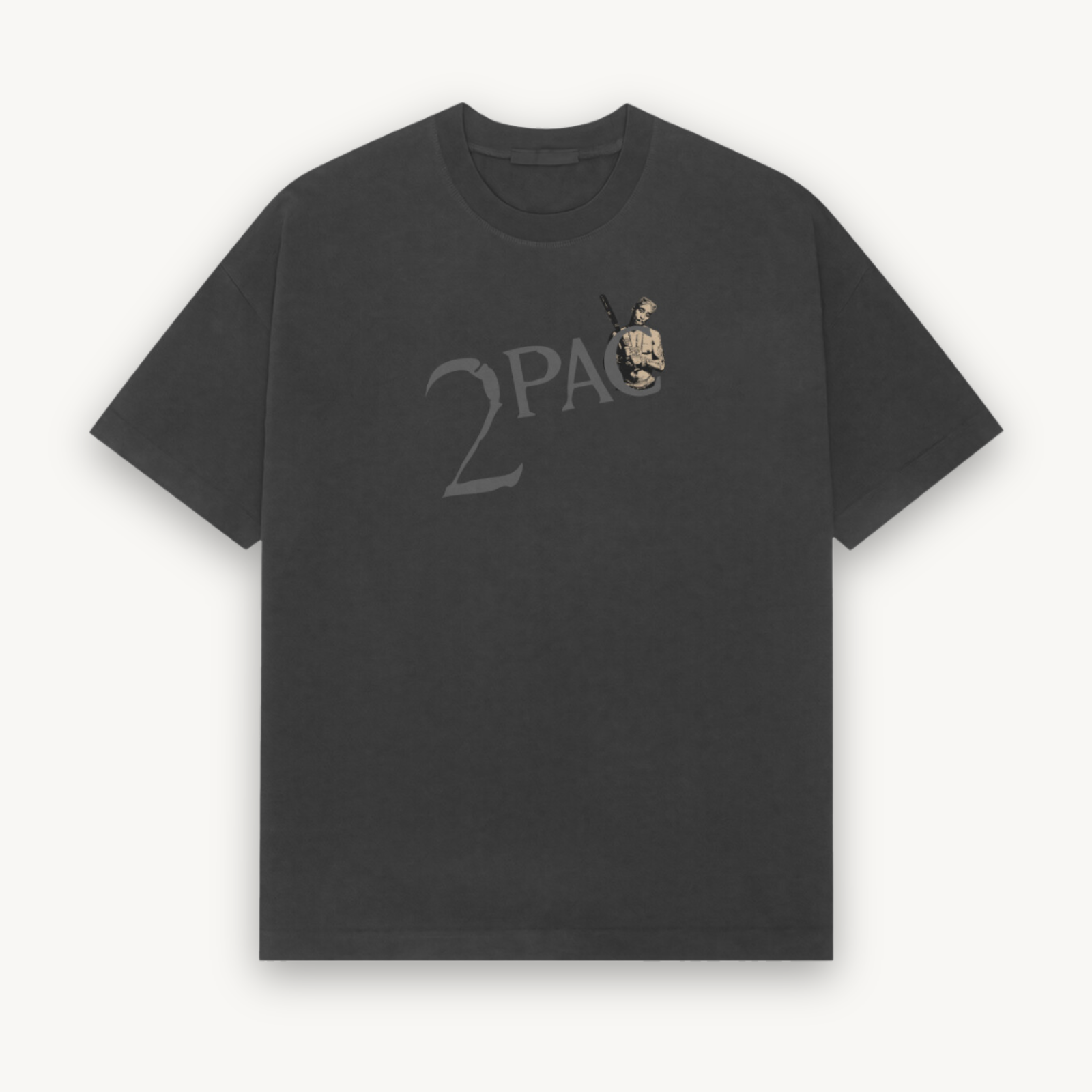 2Pac Bat Killuminati Black Relaxed Tee