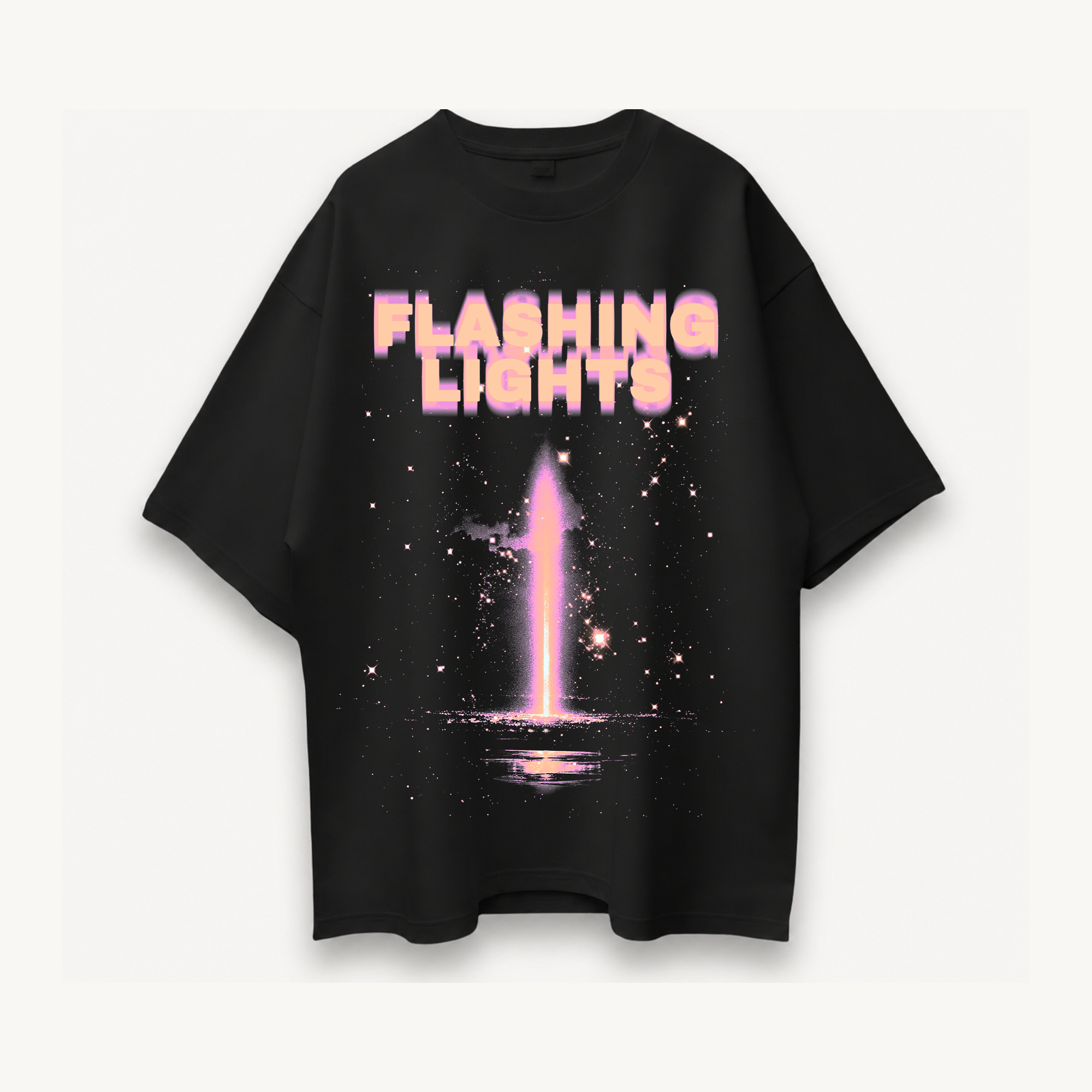 TNC Flashing Lights Black Oversized Tee