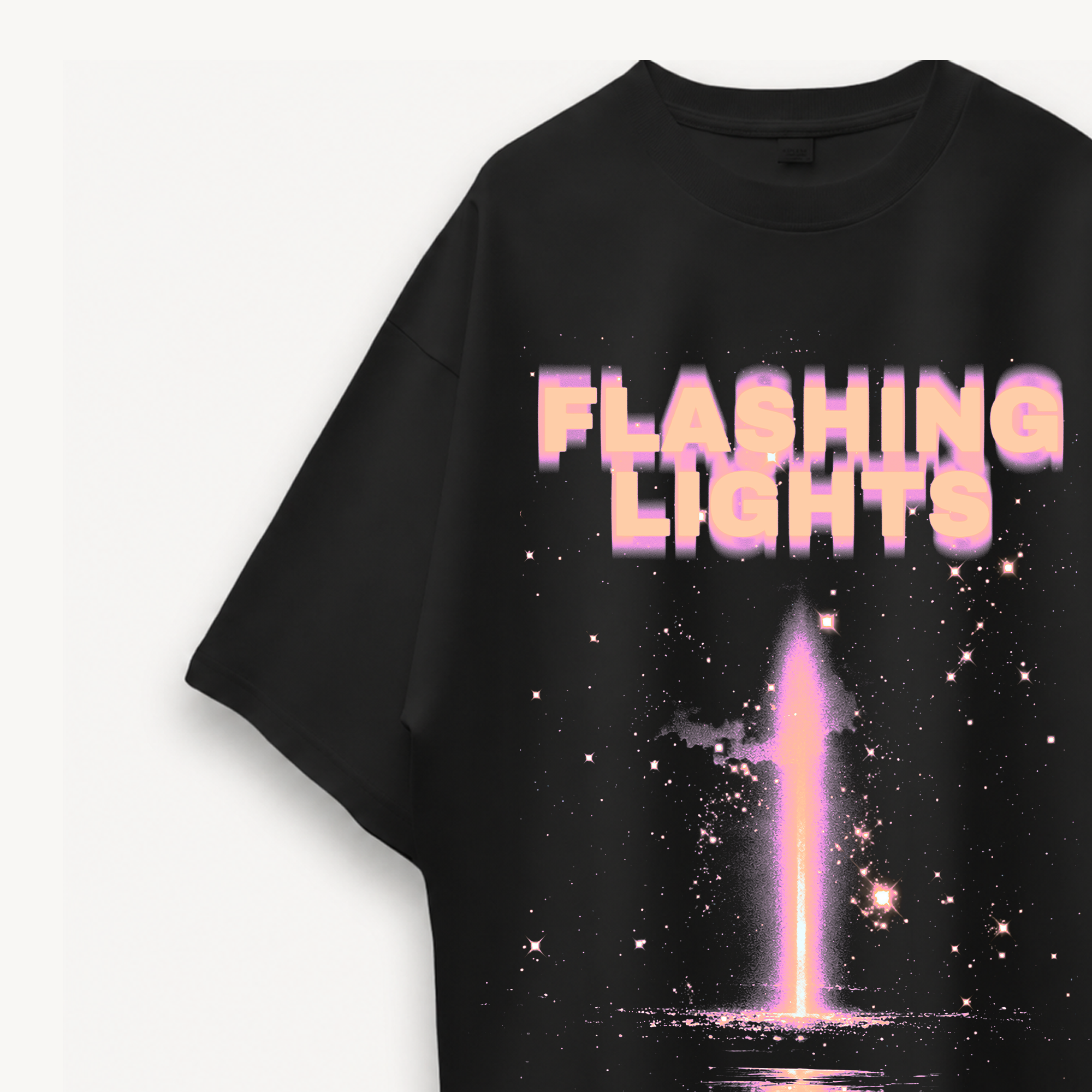 TNC Flashing Lights Black Oversized Tee