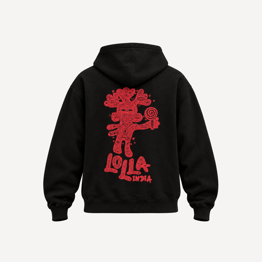 Lolla 2026 Festival Black Oversized Hoodie