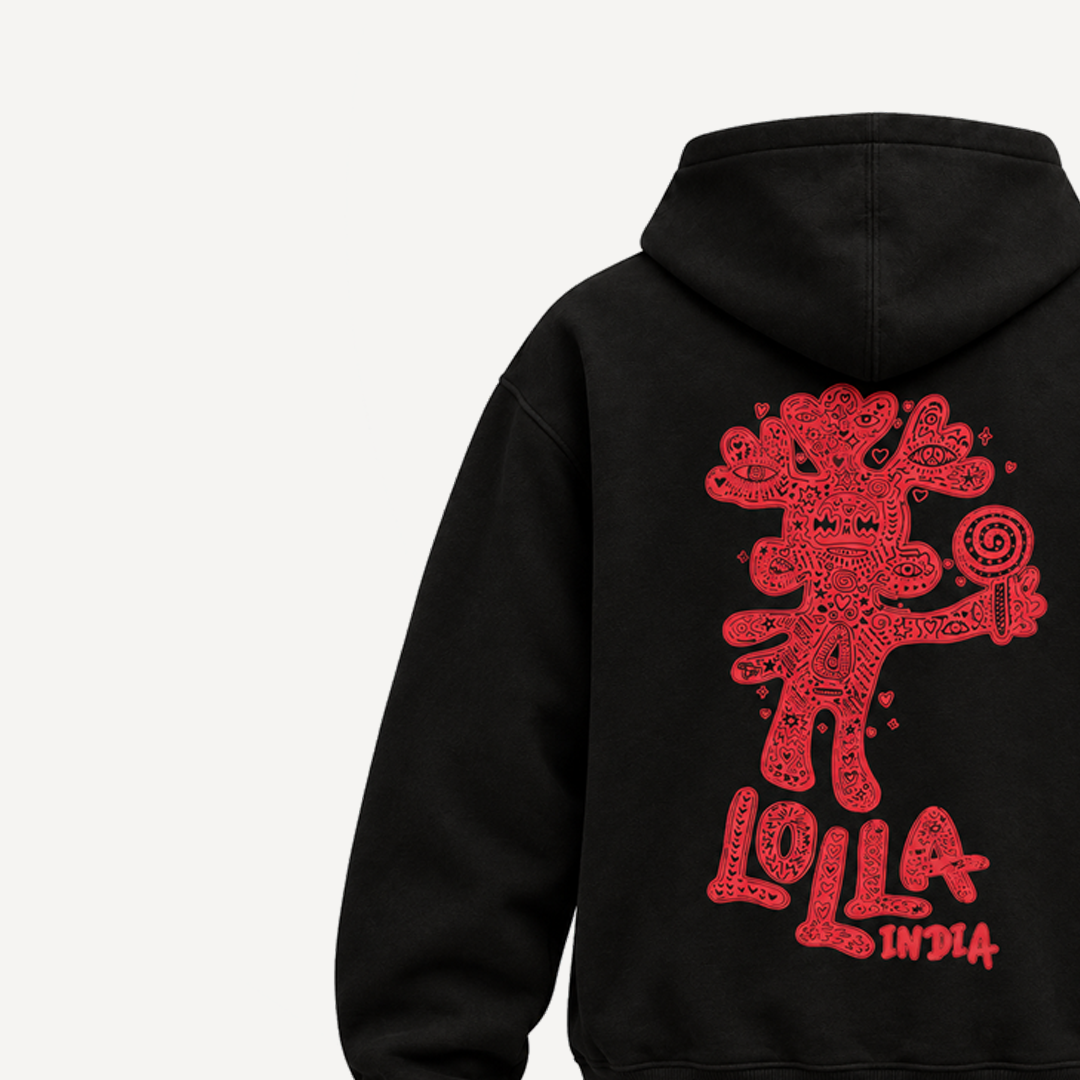 Lolla 2026 Festival Black Oversized Hoodie