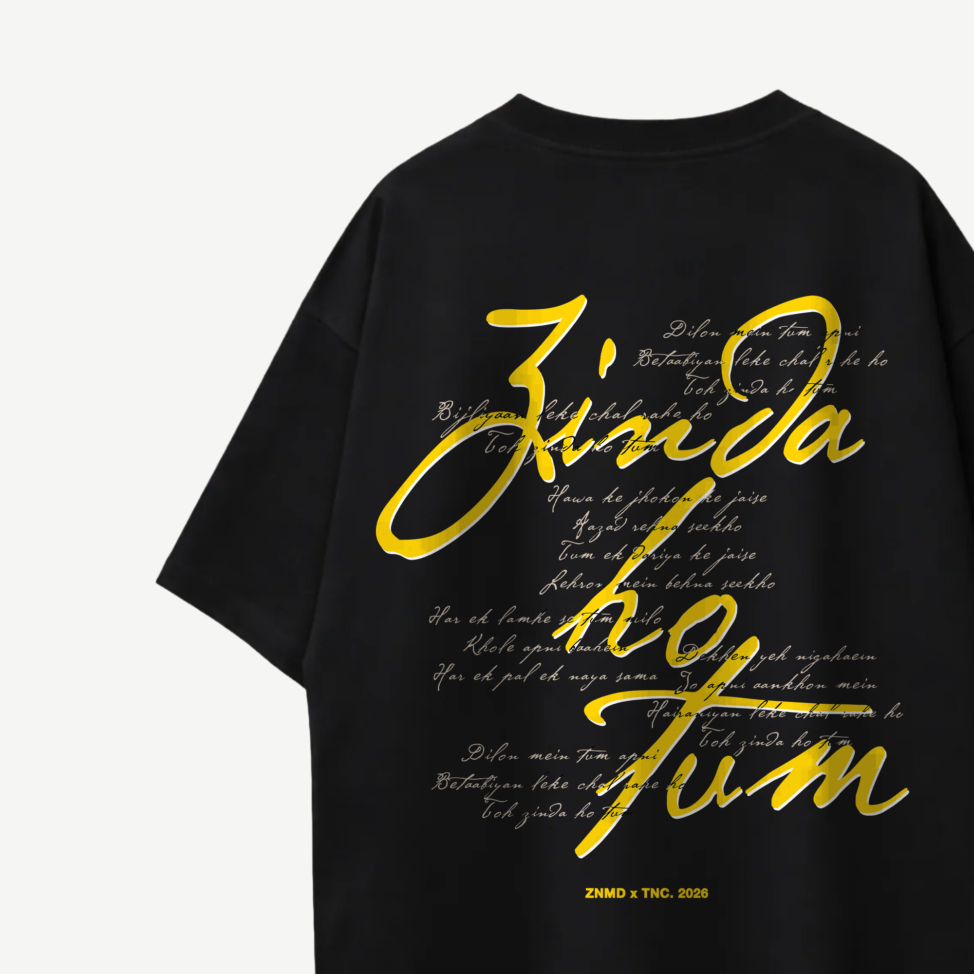 ZNMD Toh Zinda Ho Tum Black Oversized Tee