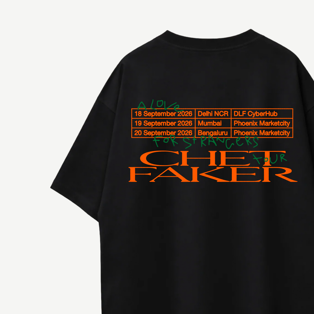 Chet Faker A Love For Strangers 2026 Tour Black Oversized Tee