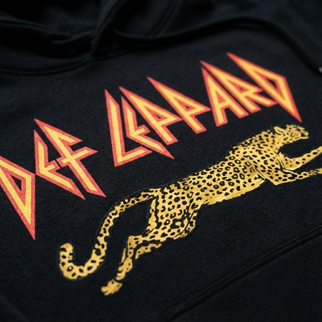 Def Leppard Leaping Leopard Black Hoodie