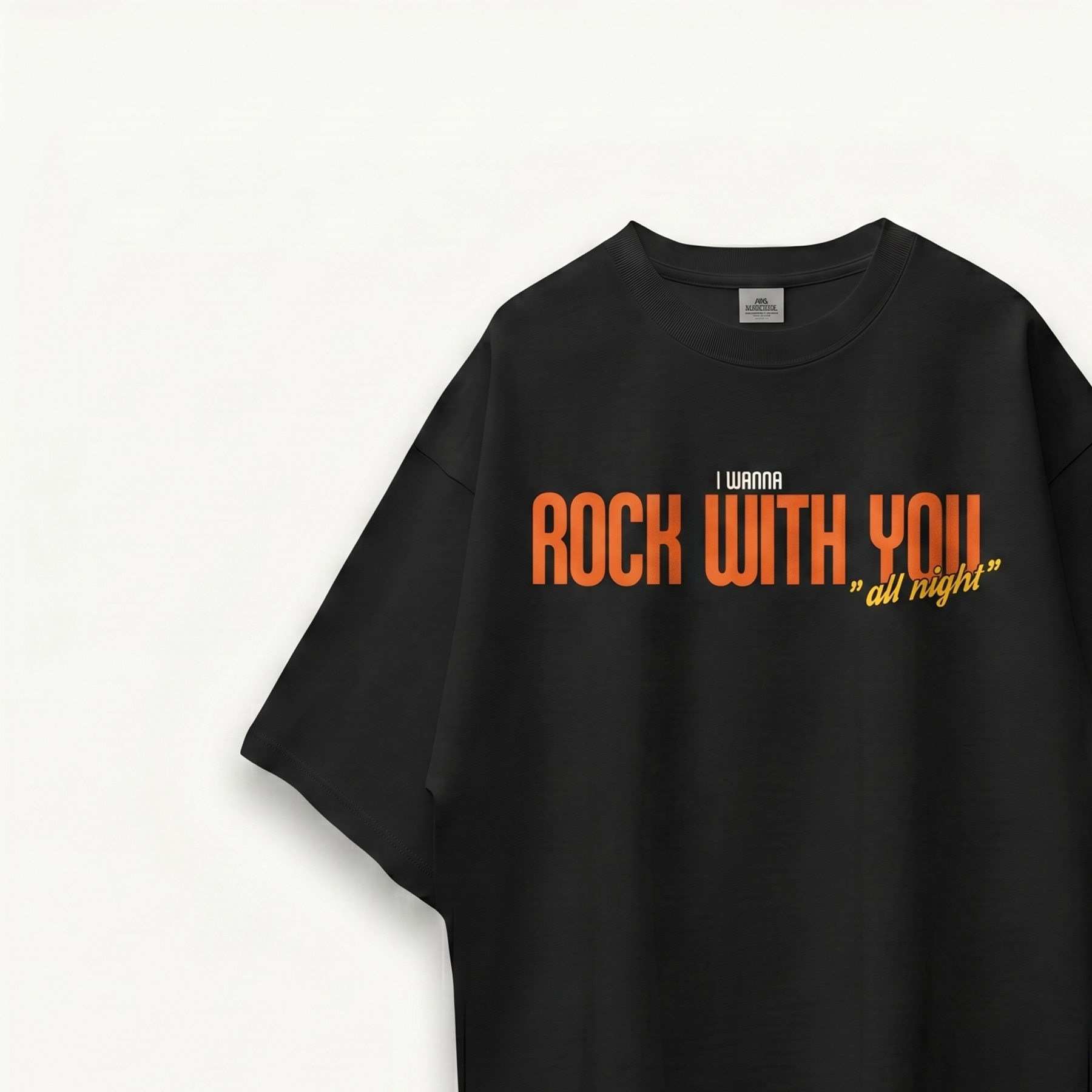 TNC Rock With You All Night Black Oversized Tee