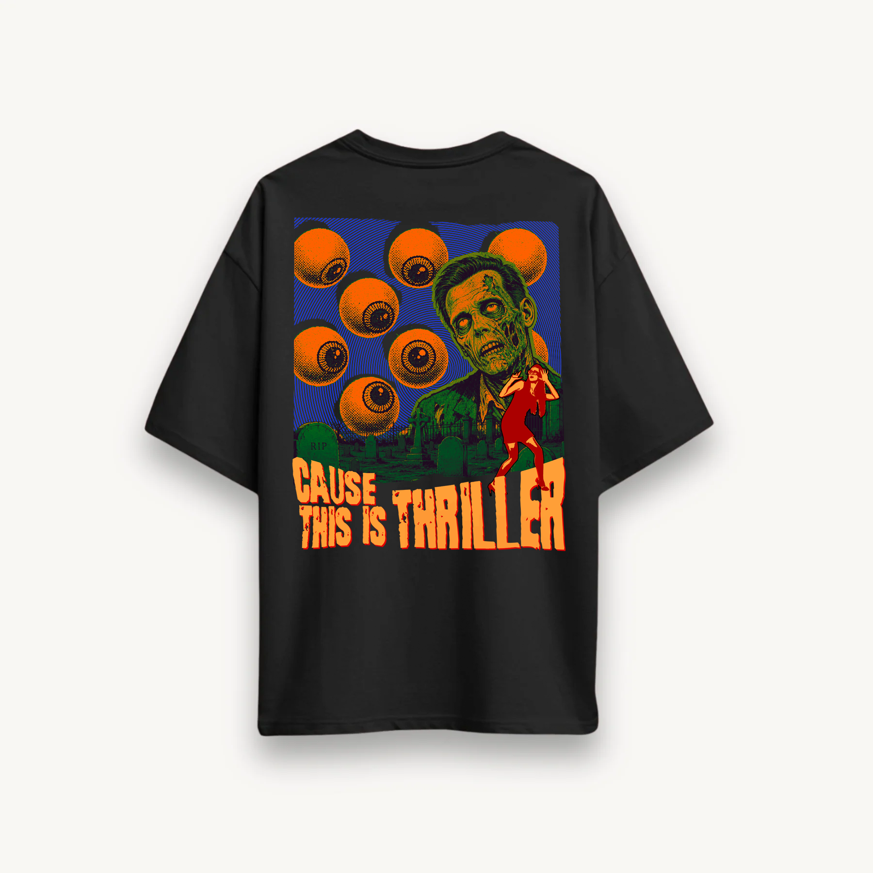 TNC Thriller Graveyard Black Oversized Tee