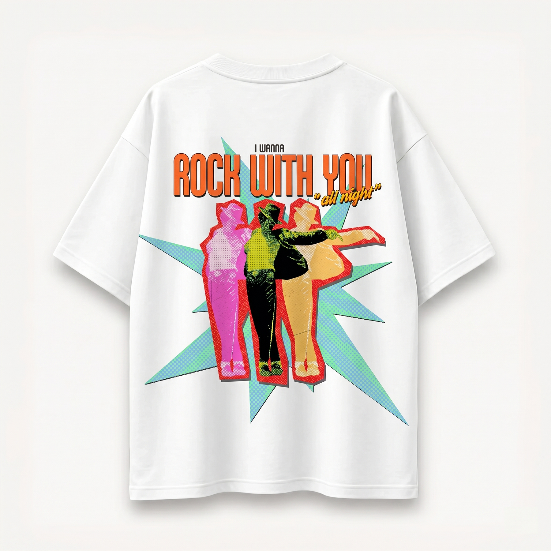 TNC Rock With You All Night White Oversized Tee