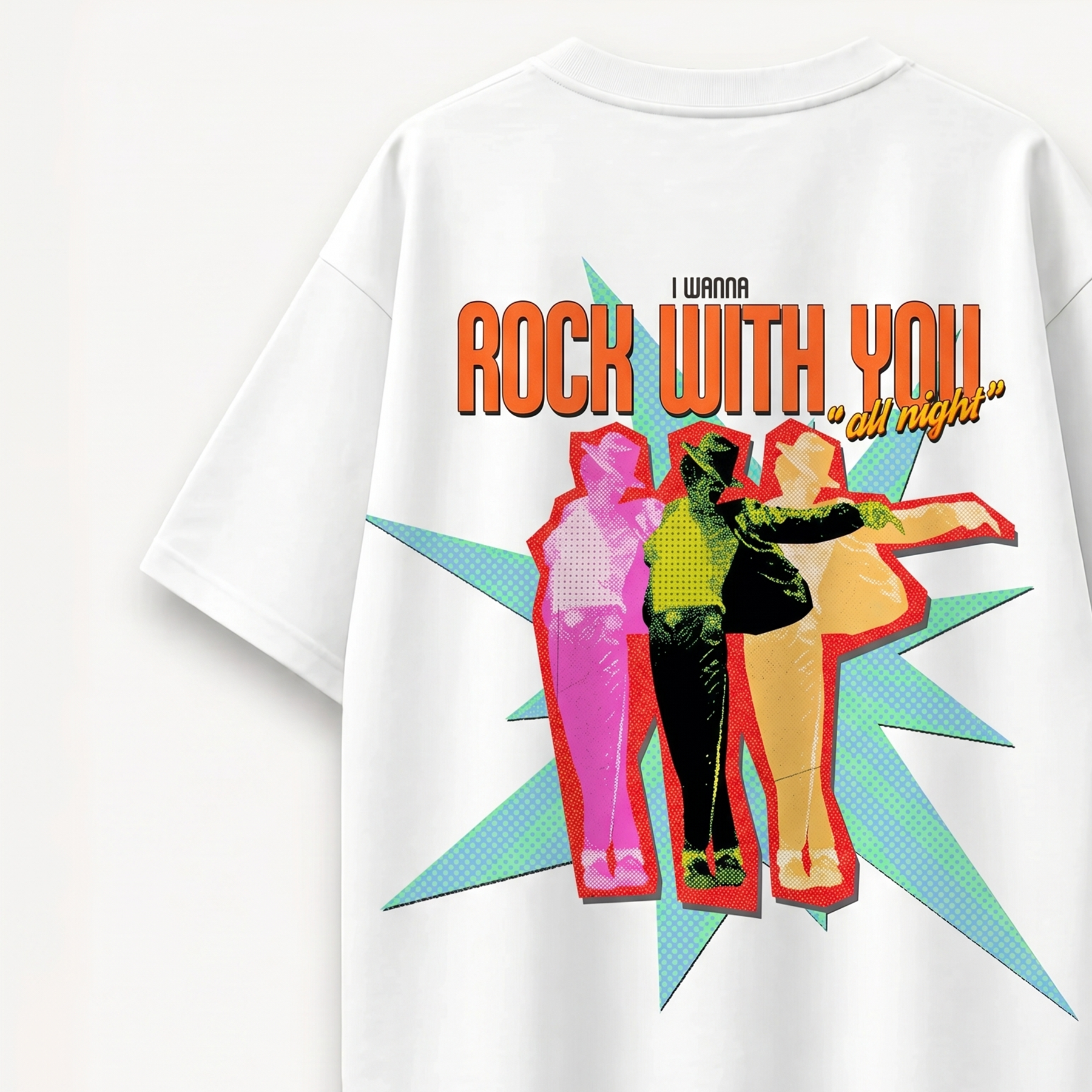 TNC Rock With You All Night White Oversized Tee