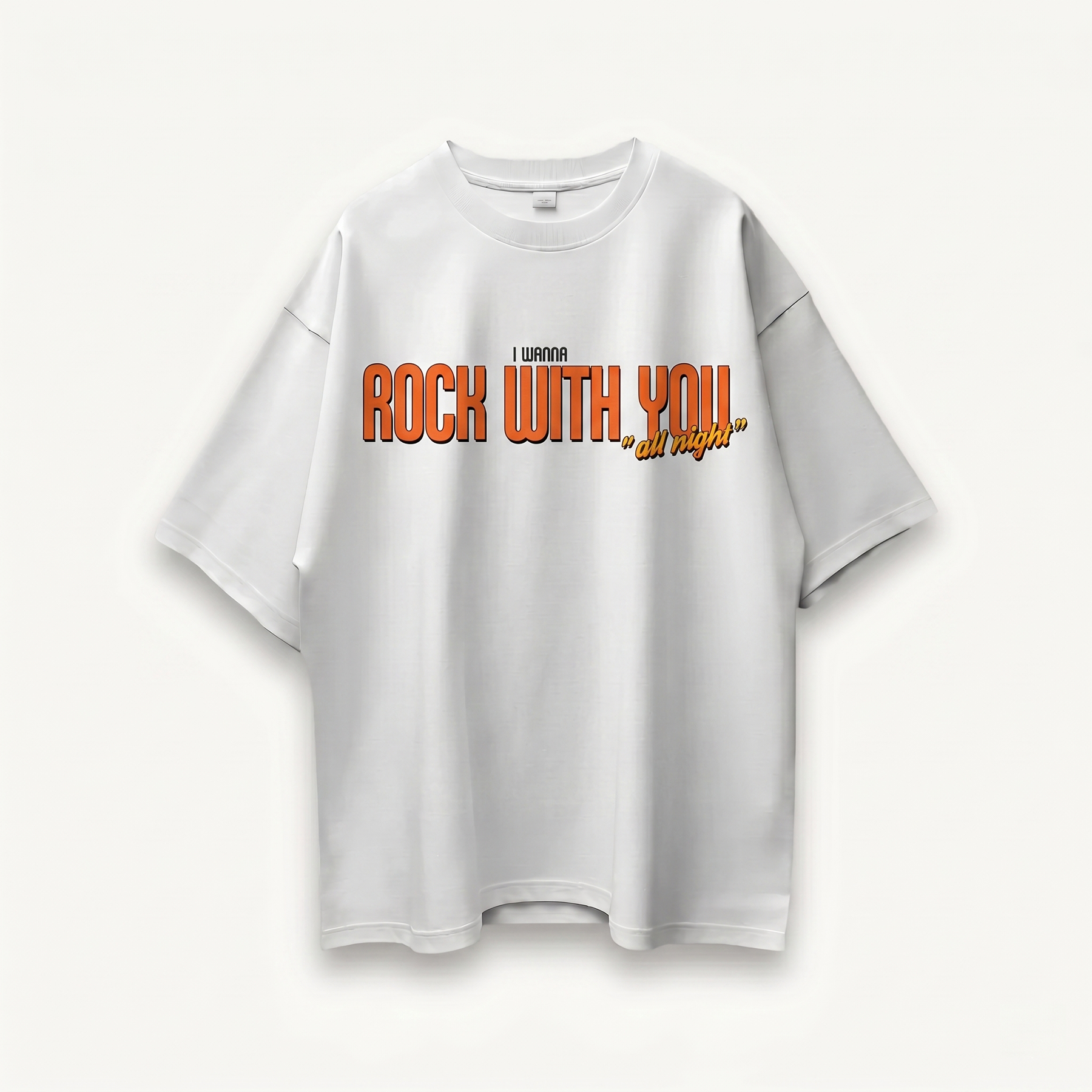 TNC Rock With You All Night White Oversized Tee