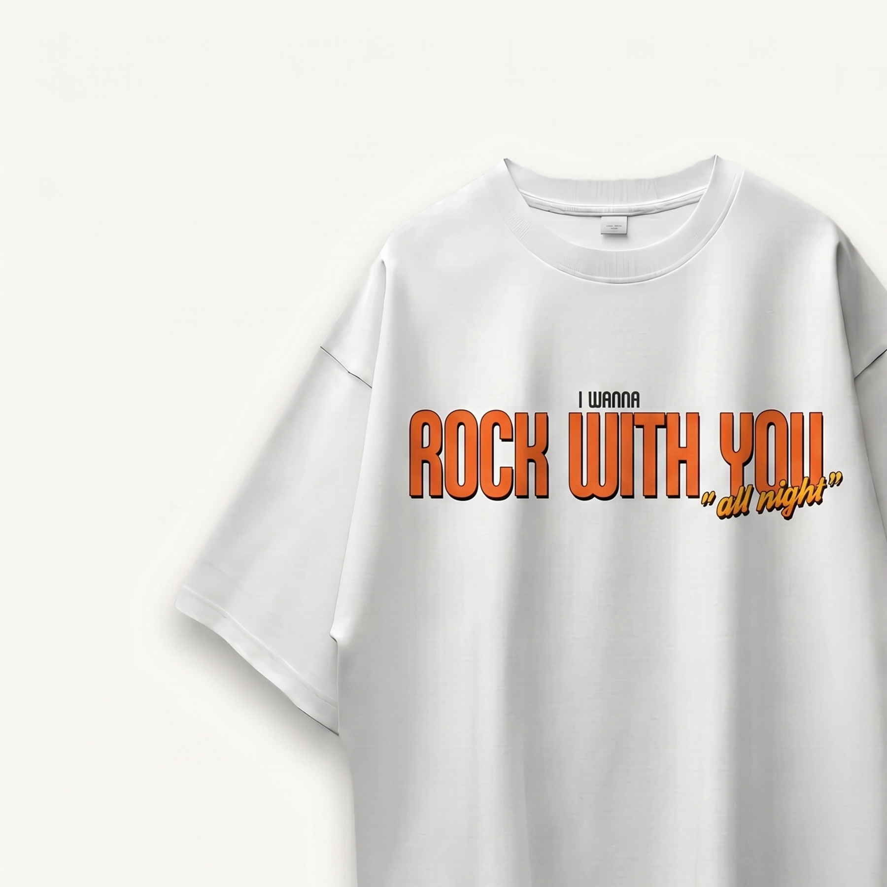 TNC Rock With You All Night White Oversized Tee