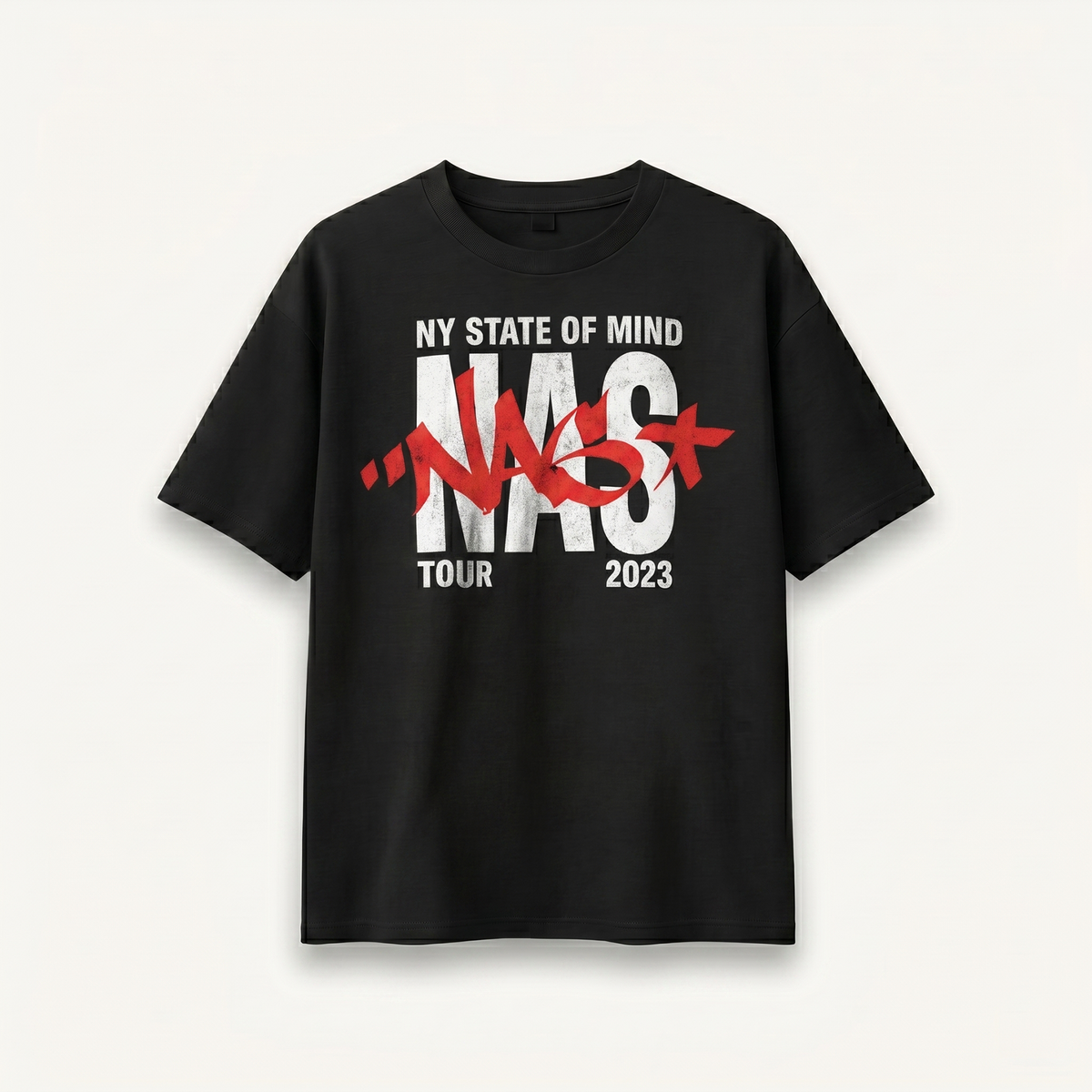 Nas NY State Of Mind Black Relaxed Tee front