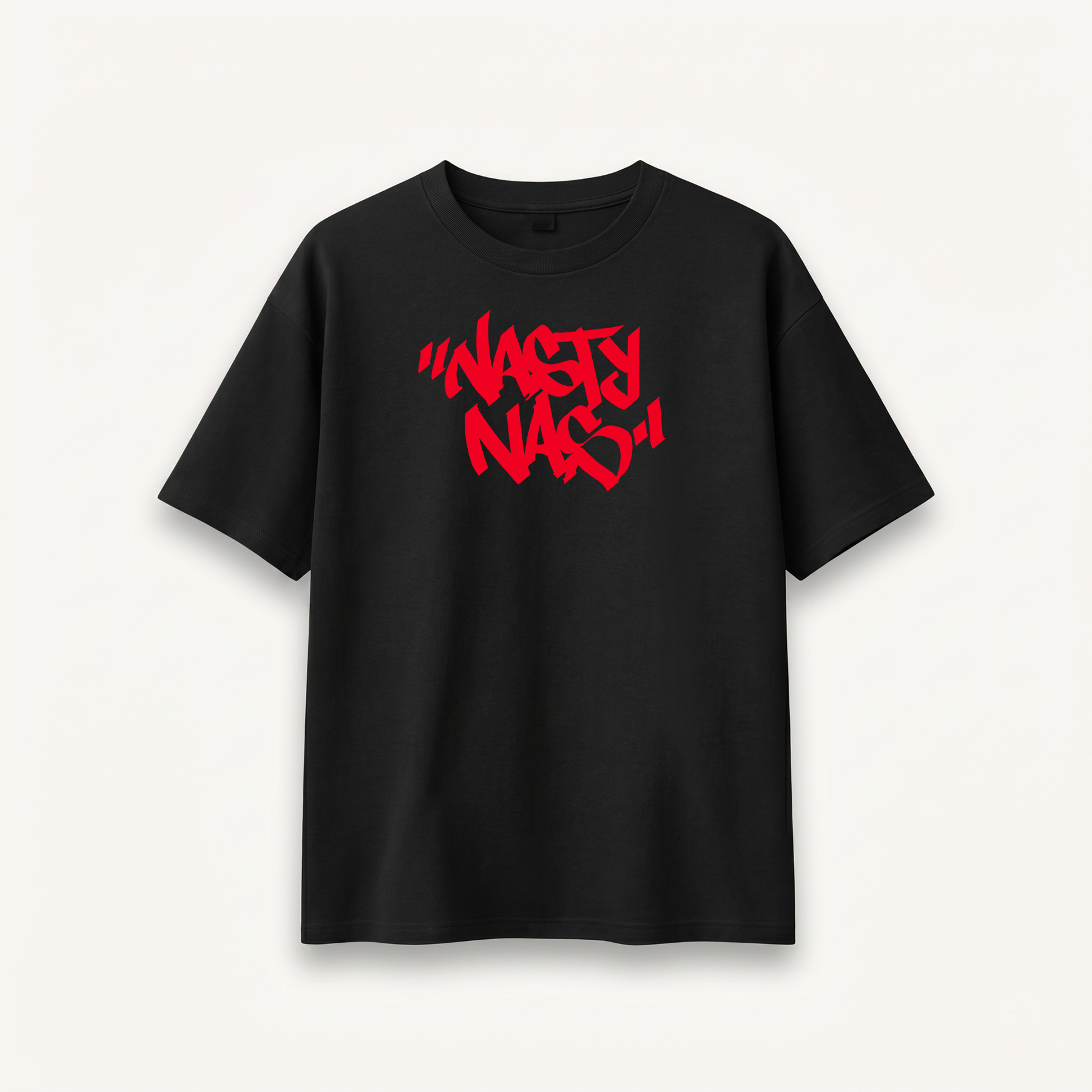 Nas Nasty Nas Black Relaxed Tee front