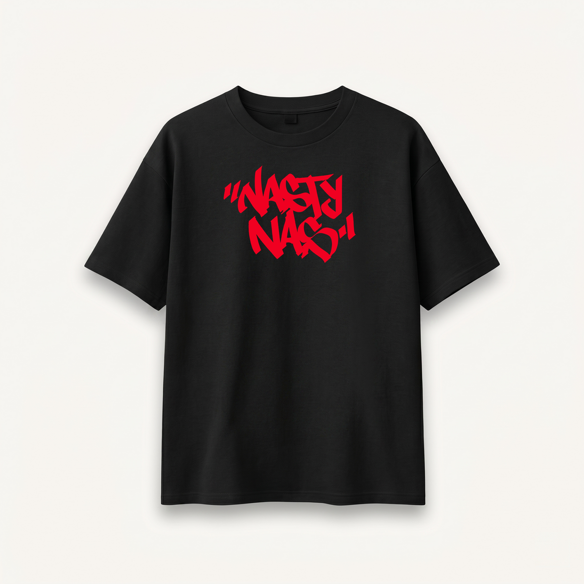 Nas Nasty Nas Black Relaxed Tee front