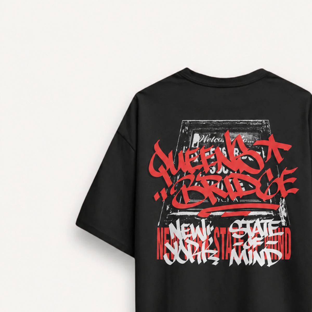 Nas NY State Of Mind Black Oversized Tee