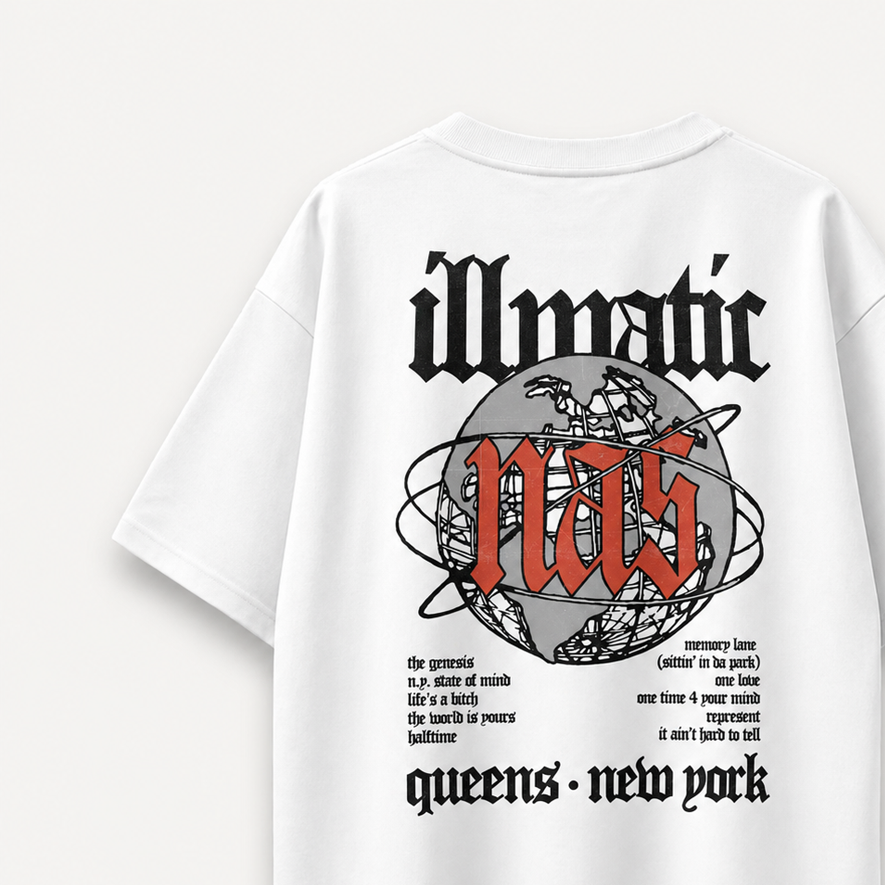 Nas Illmatic 1994 White Oversized Tee