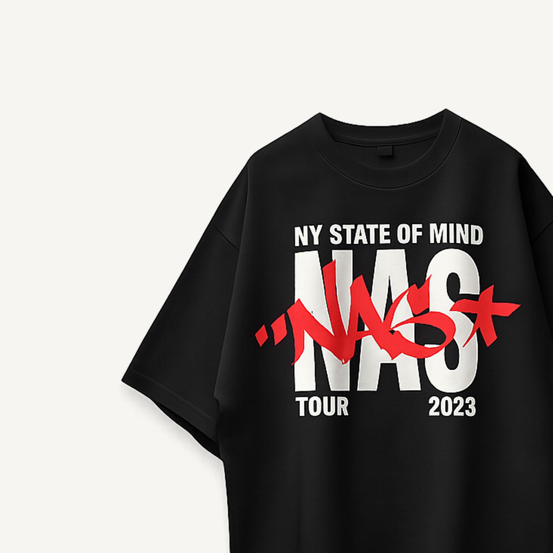 Nas NY State Of Mind Black Oversized Tee