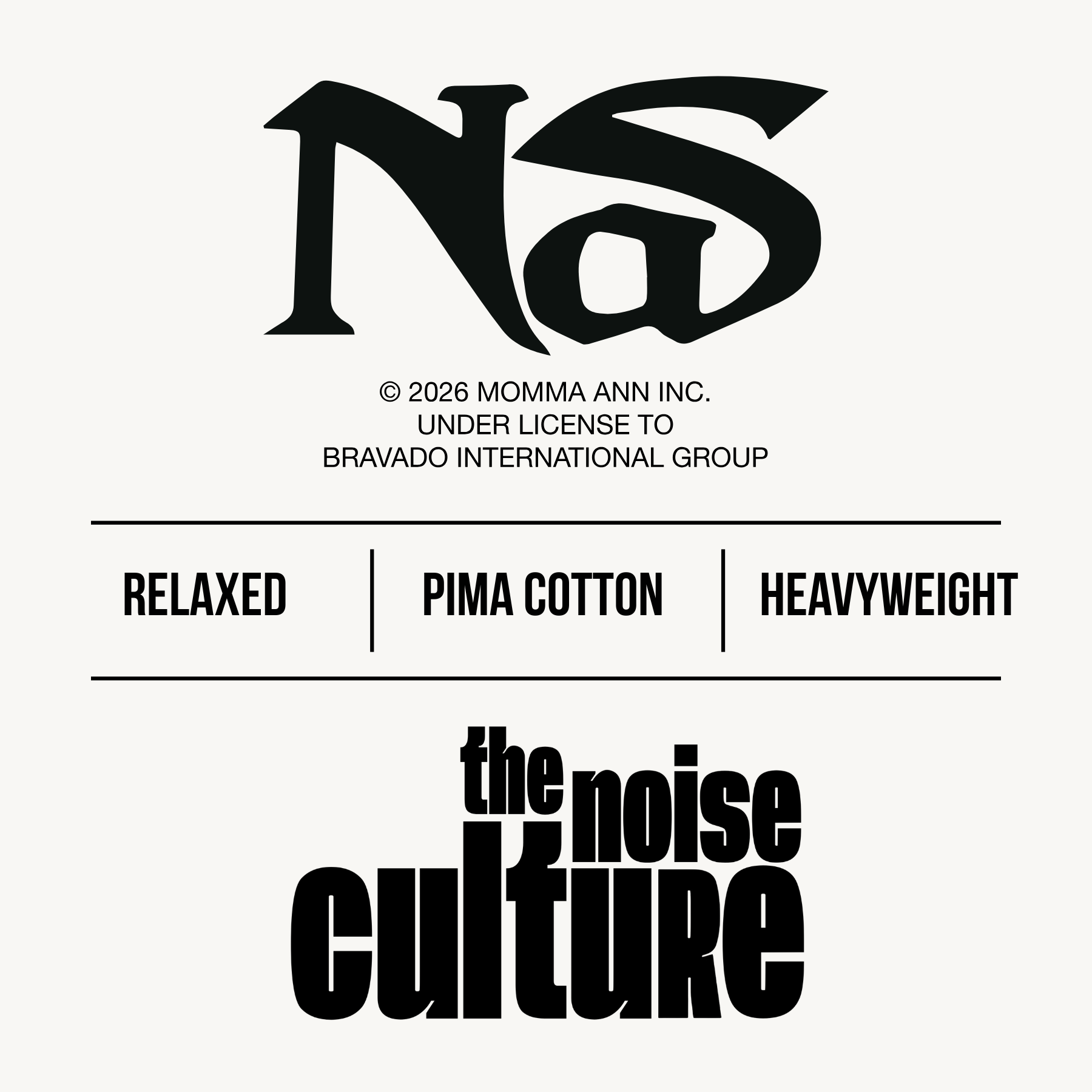 Nas official merchandise: relaxed fit, pima cotton, heavyweight