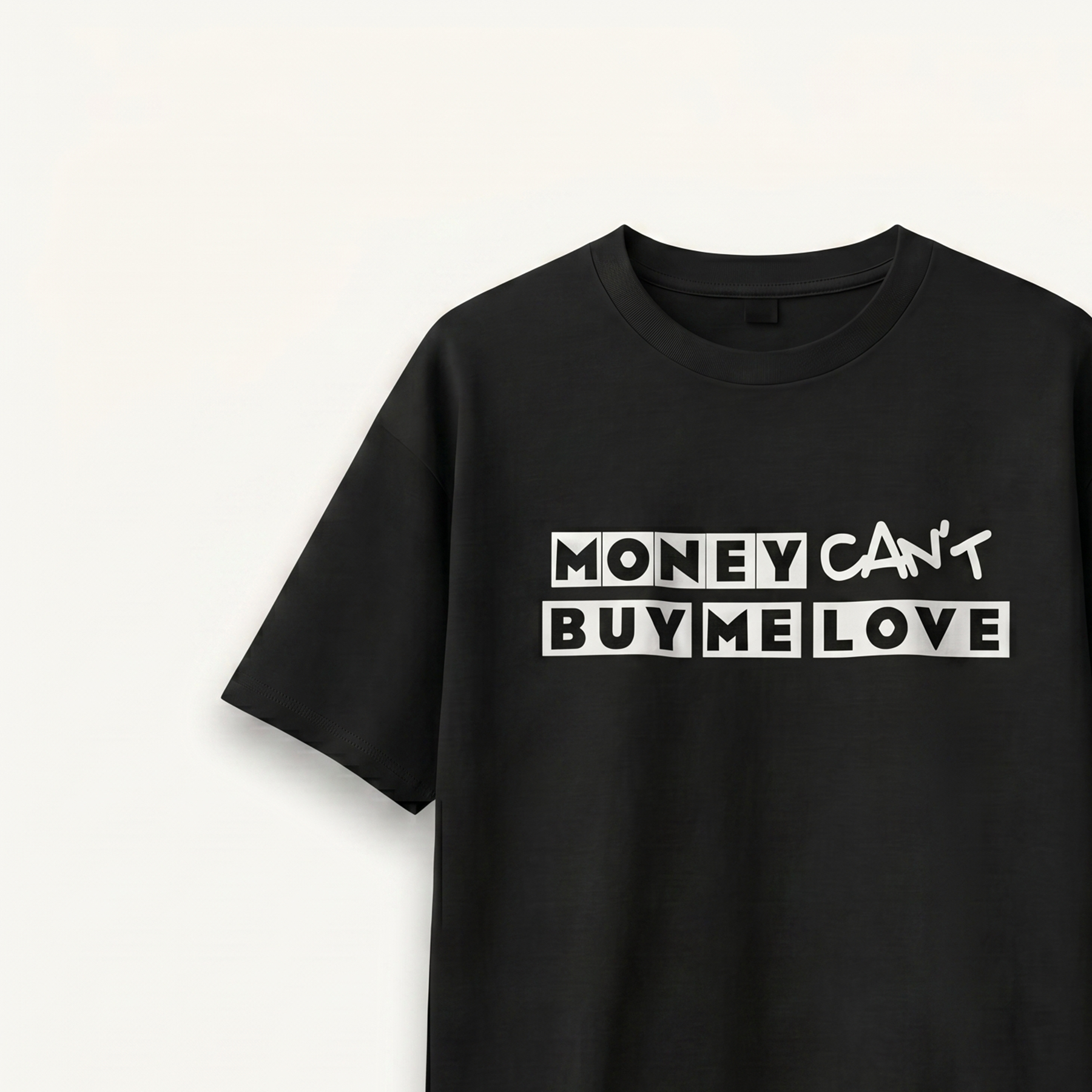TNC Can’t Buy Me Love Statement Black Relaxed Tee